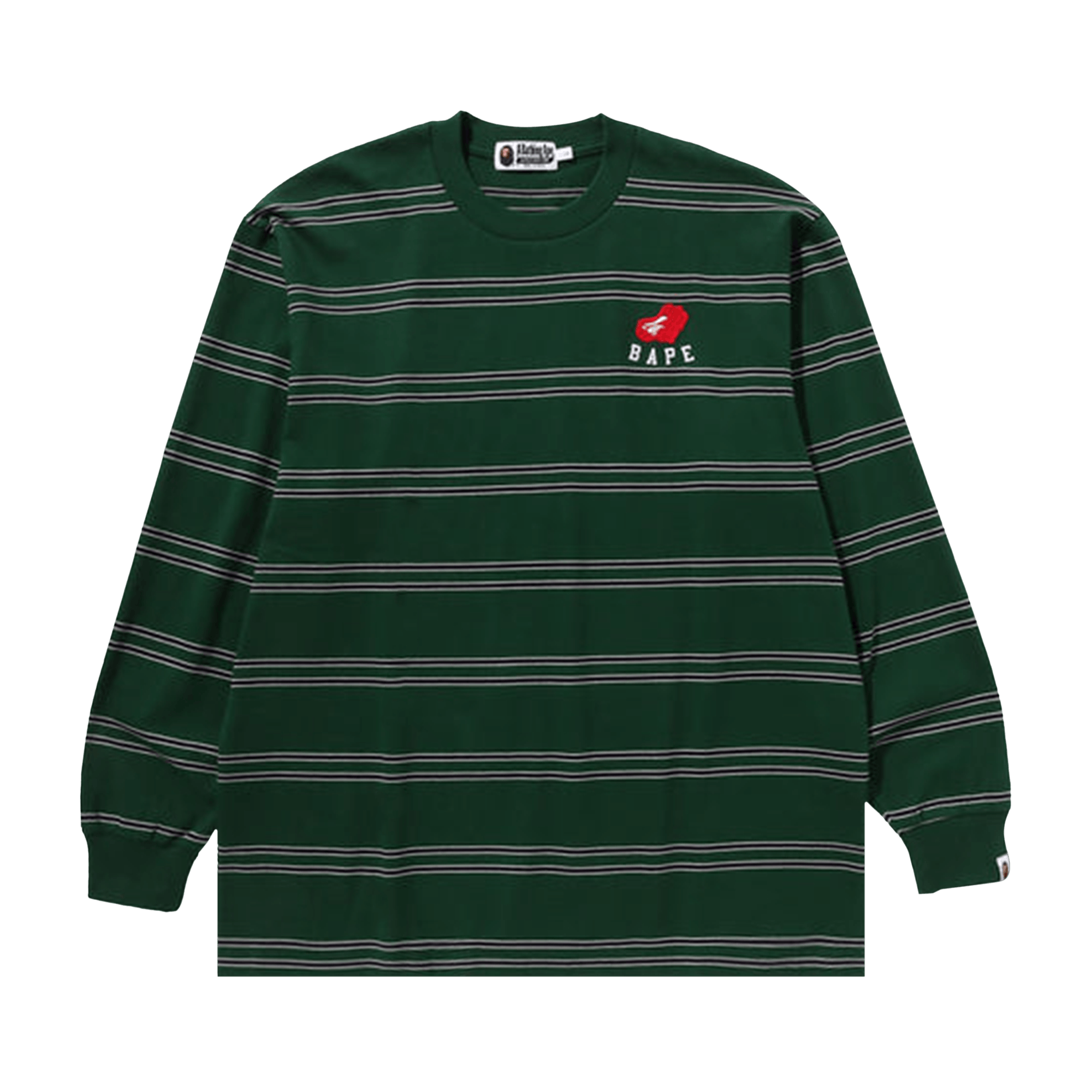BAPE Ape Heart Hoop Long-Sleeve Tee 'Green'
