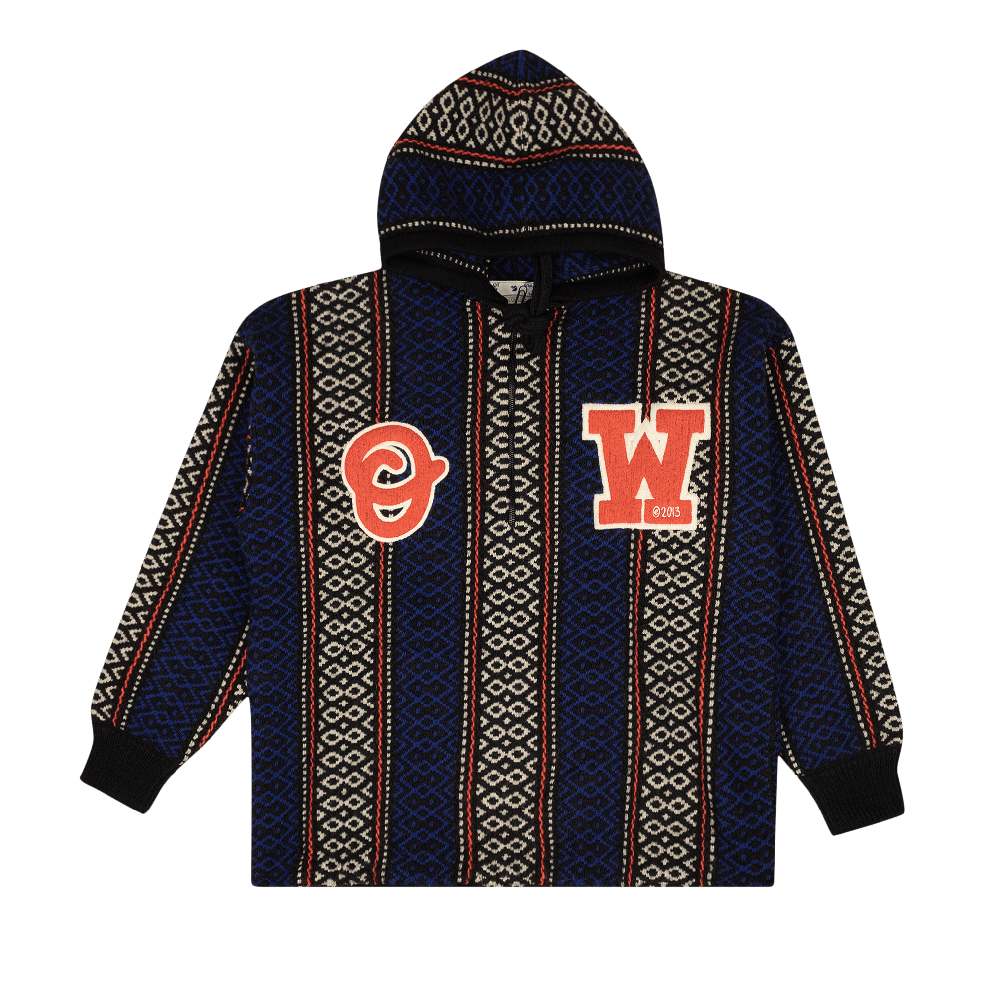 Off-White Baja Chunky Knit Hoodie 'Brown/Orange'