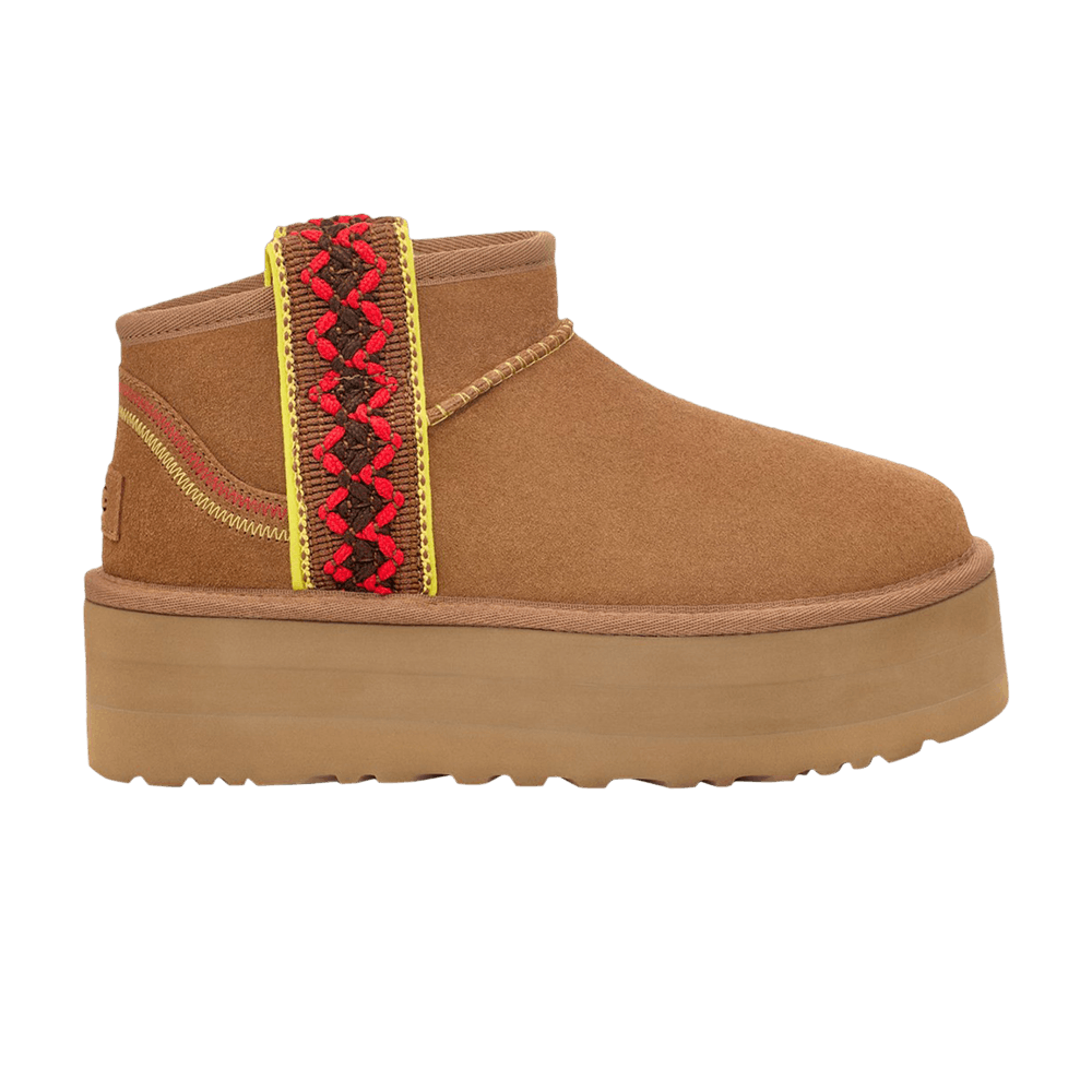 UGG Wmns Classic Ultra Mini Platform 'Braid - Chestnut'