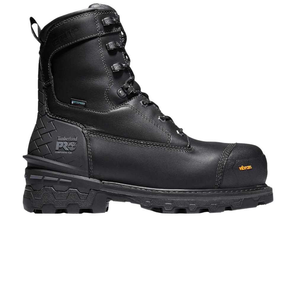 Timberland Boondock 8 Inch Composite Toe Waterproof Work Boot Wide 'Black'