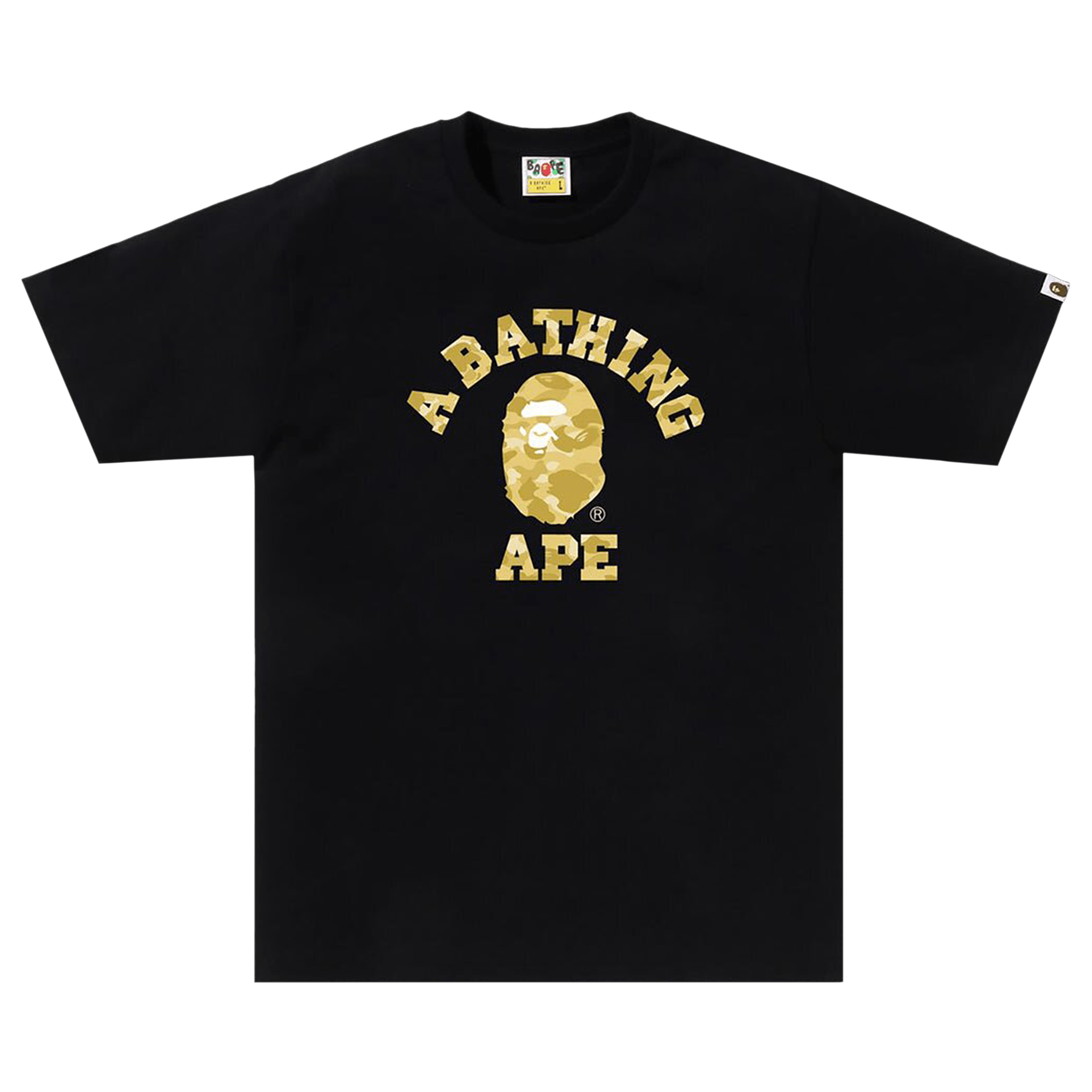 BAPE Color Camo College Tee 'Black/Yellow'