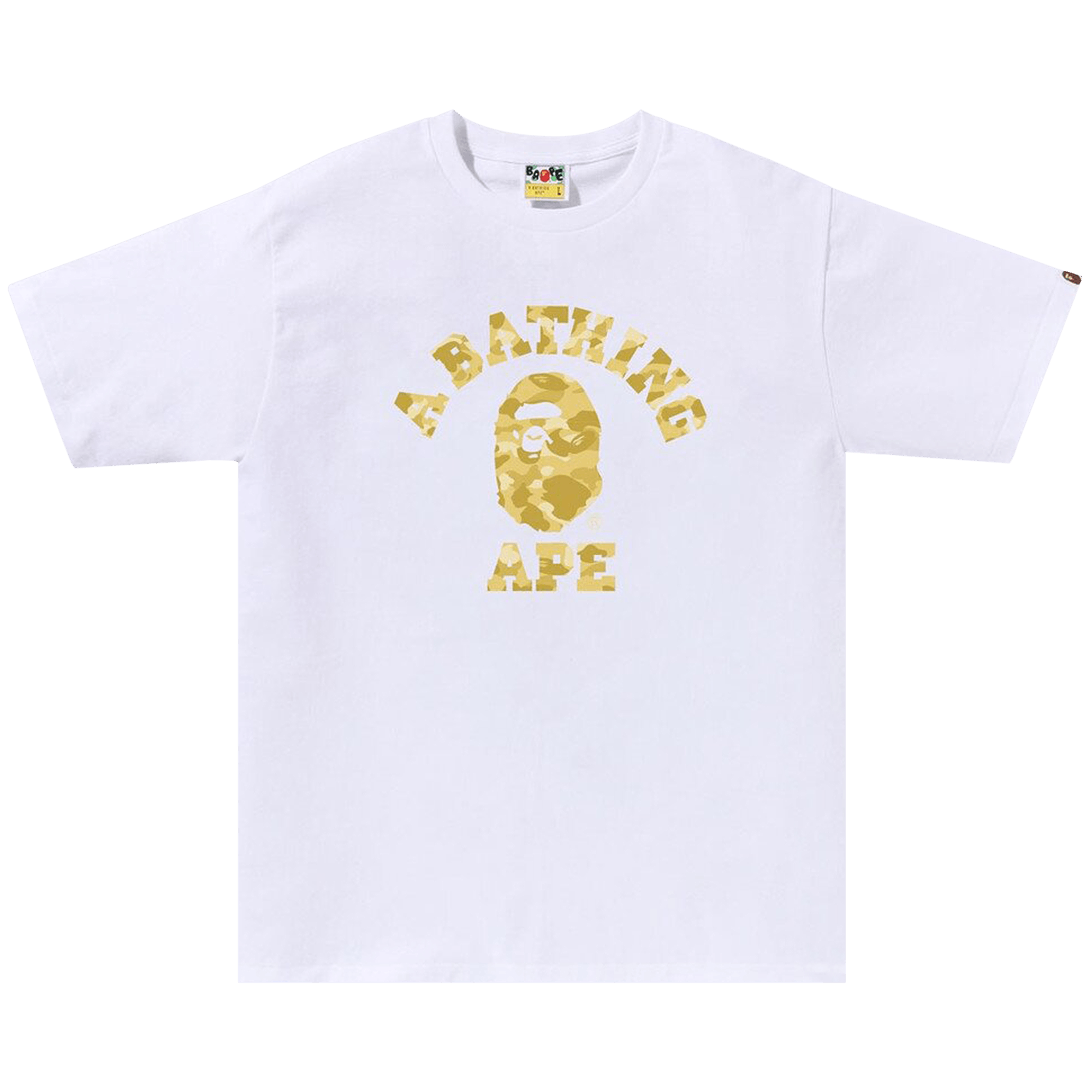 BAPE Color Camo College Tee 'White/Yellow'