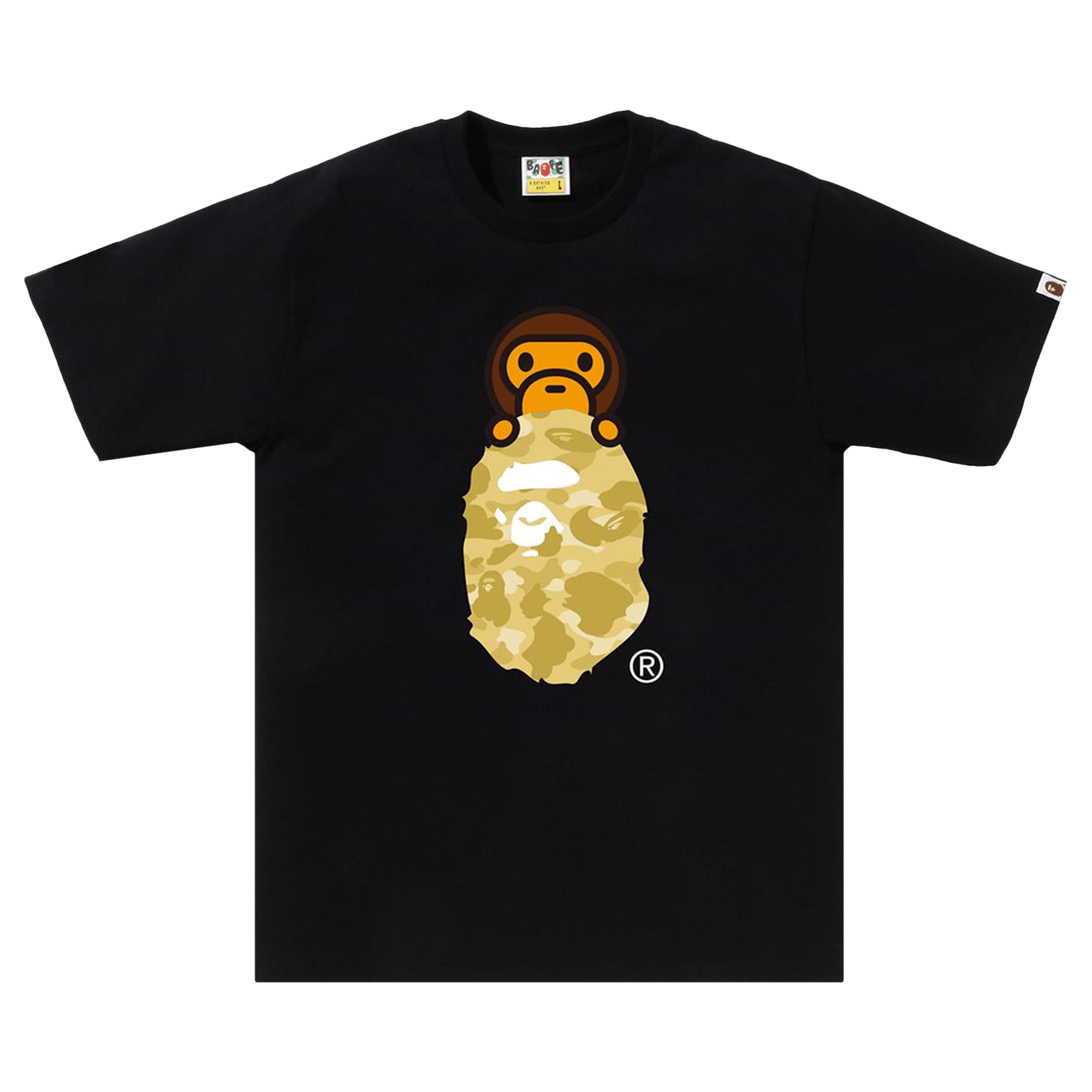 BAPE Color Camo Milo On Ape Head Tee 'Black/Yellow'