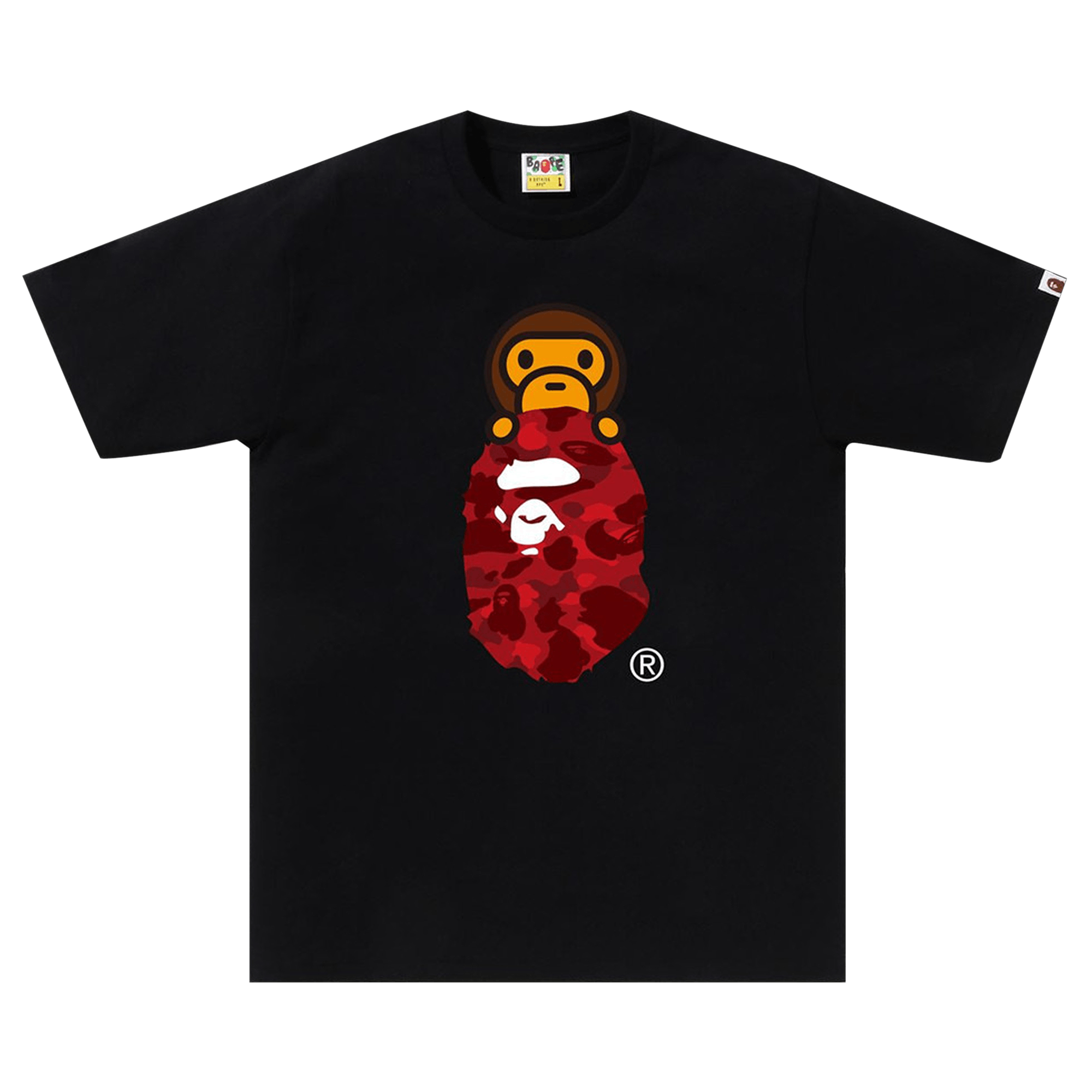 BAPE Color Camo Milo On Ape Head Tee 'Black/Red'
