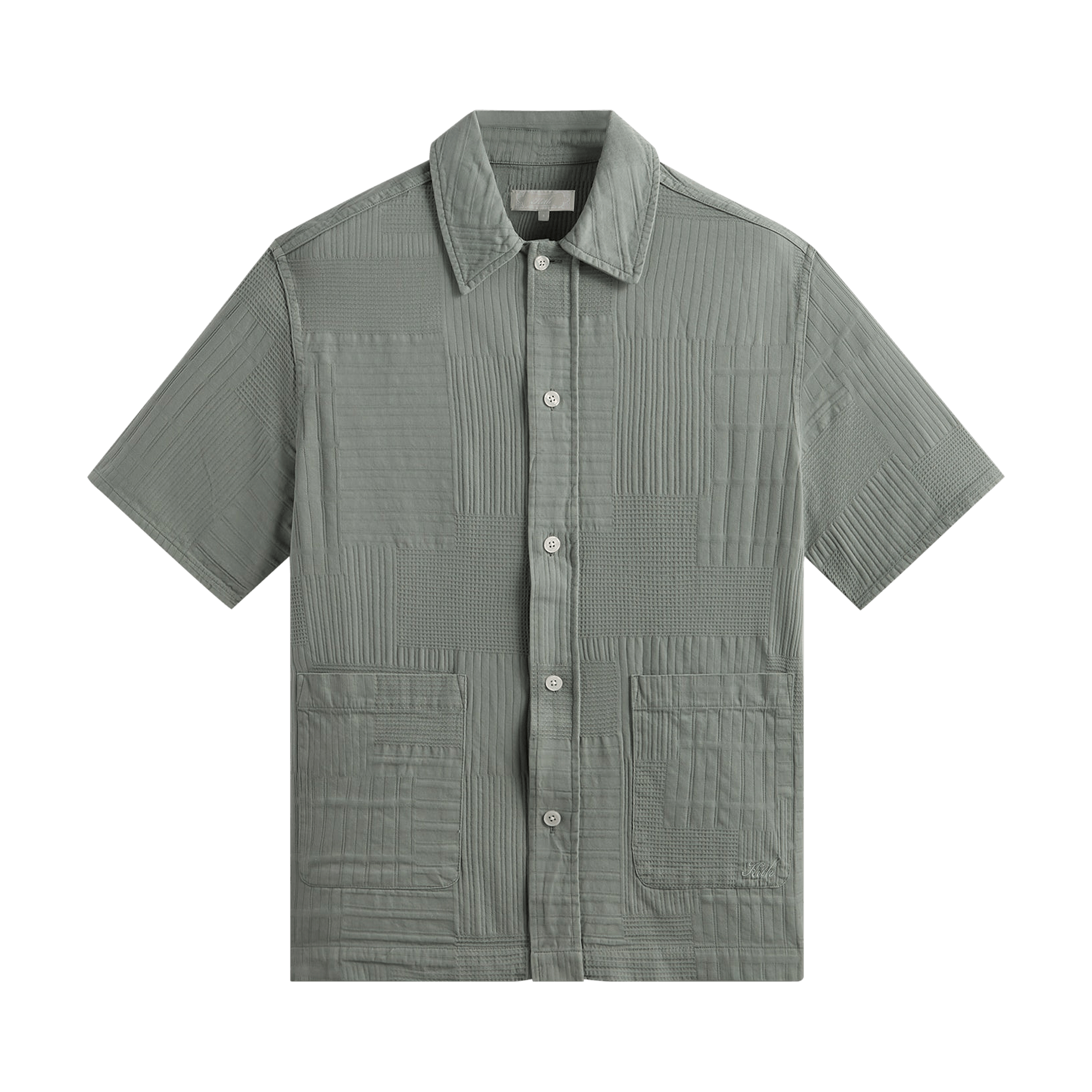 Kith Overdyed Patchwork Boxy Collared Overshirt 'Reverie'