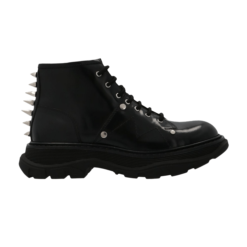 Alexander McQueen Wmns Tread Slick Lace Up Boot 'Black Spikes'