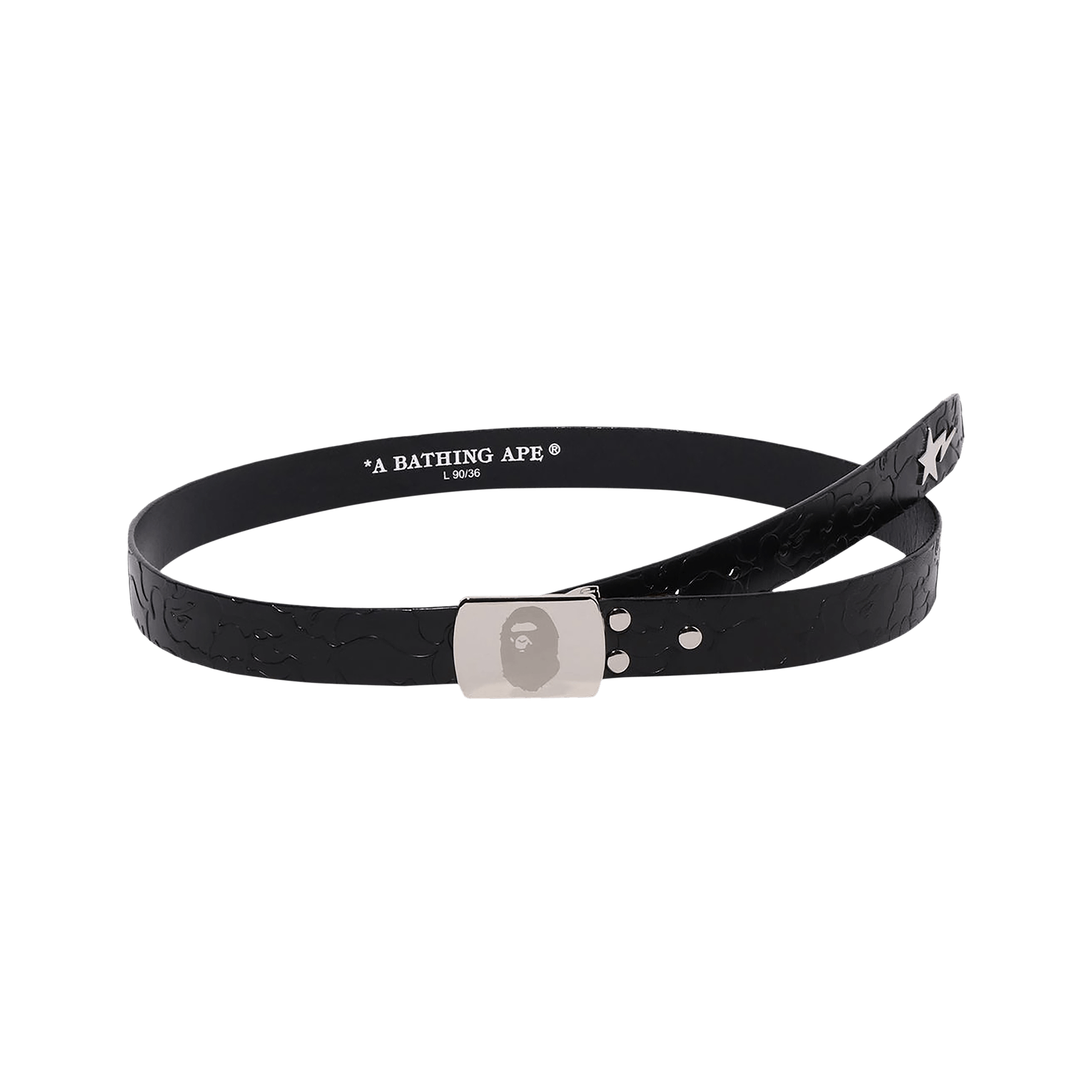 BAPE Neon Camo Narrow Leather Belt 'Black'