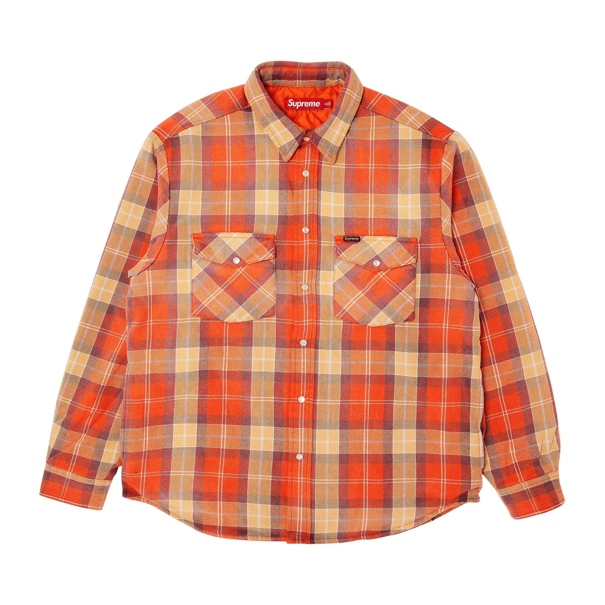 Supreme Quilted Flannel Snap Shirt 'Orange'