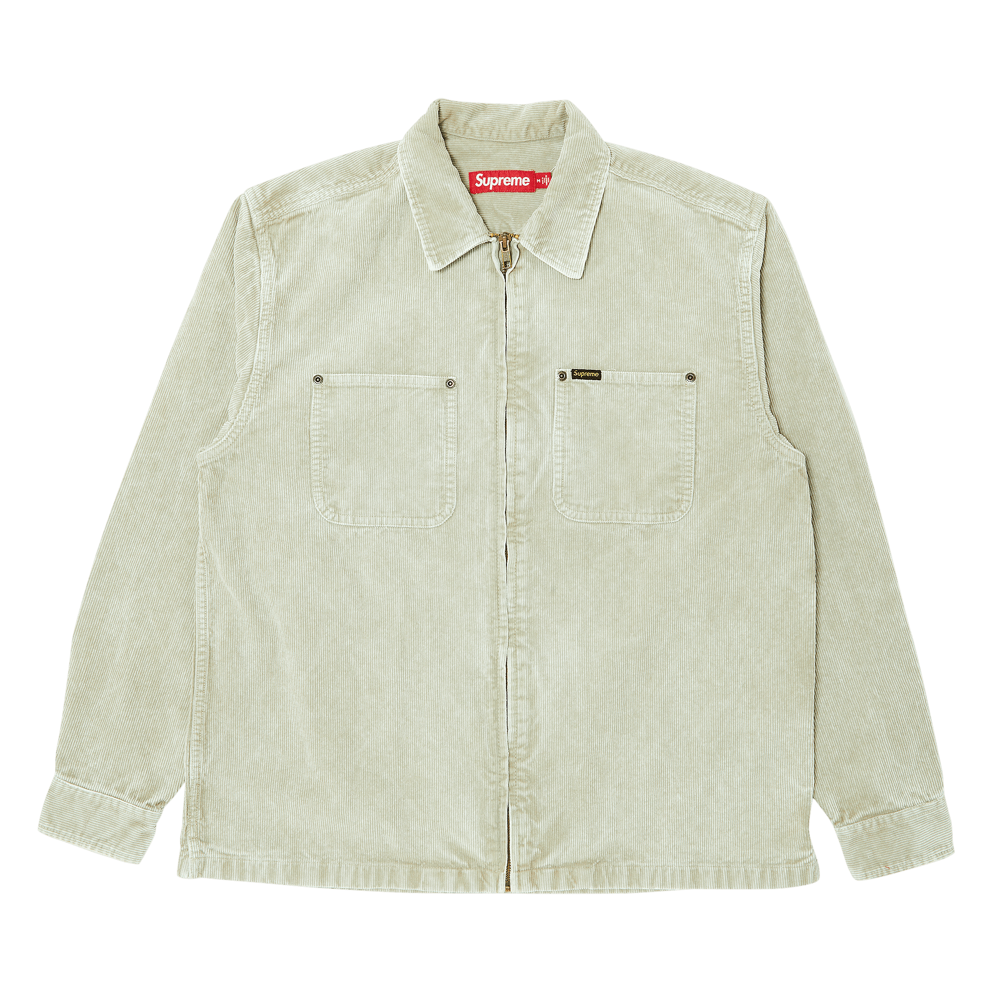 Supreme Washed Corduroy Zip Up Shirt 'Tan'