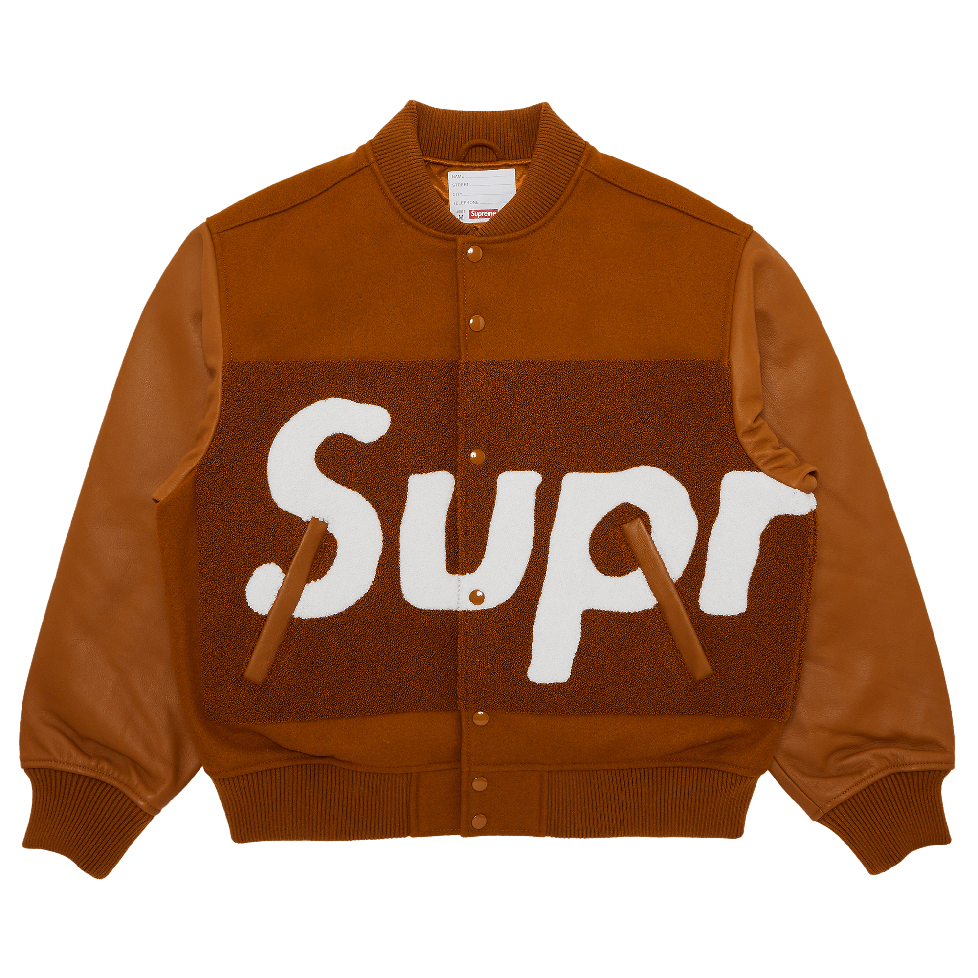 Supreme Big Logo Chenille Varsity Jacket 'Mustard'