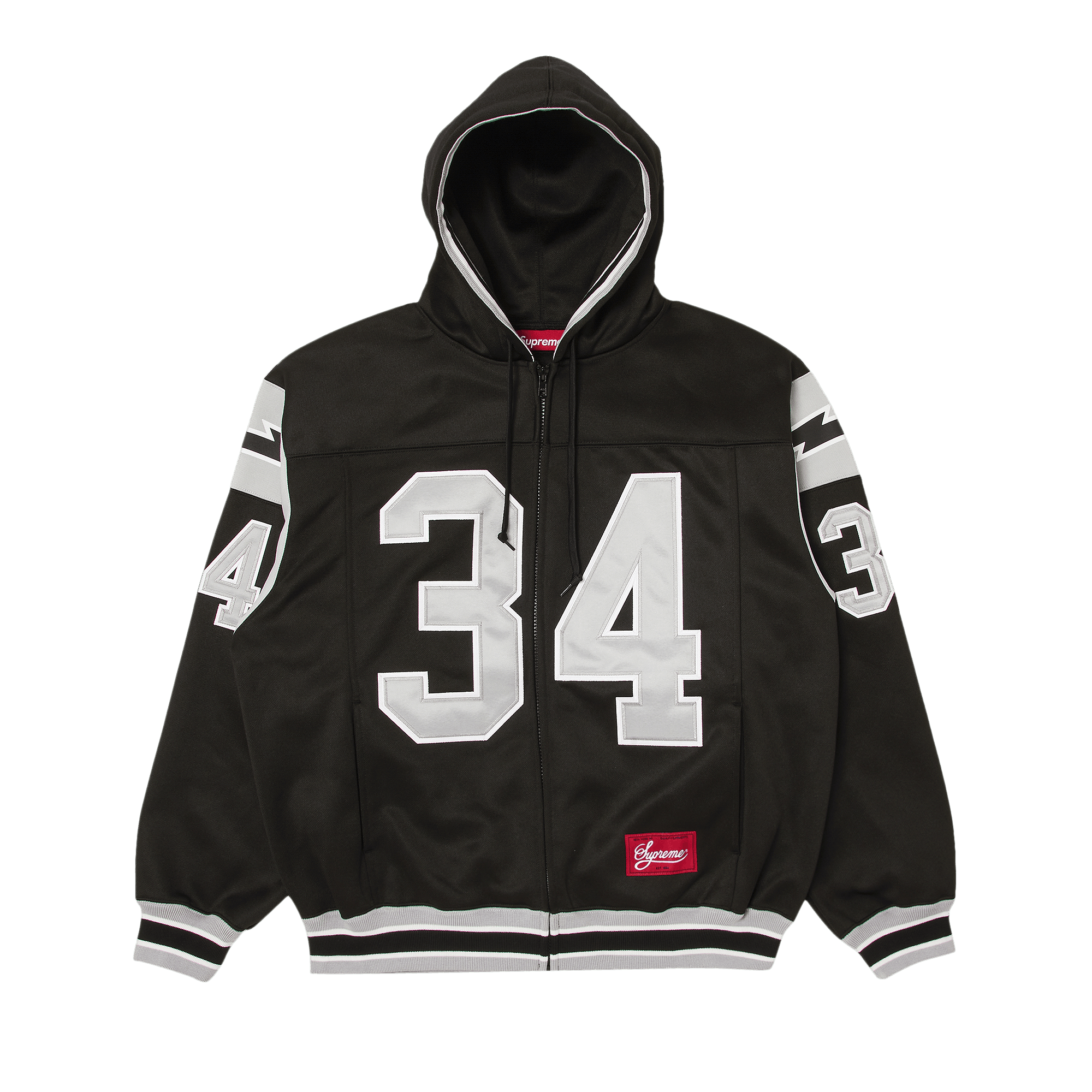 Supreme Football Zip Up Hooded Sweatshirt 'Black'