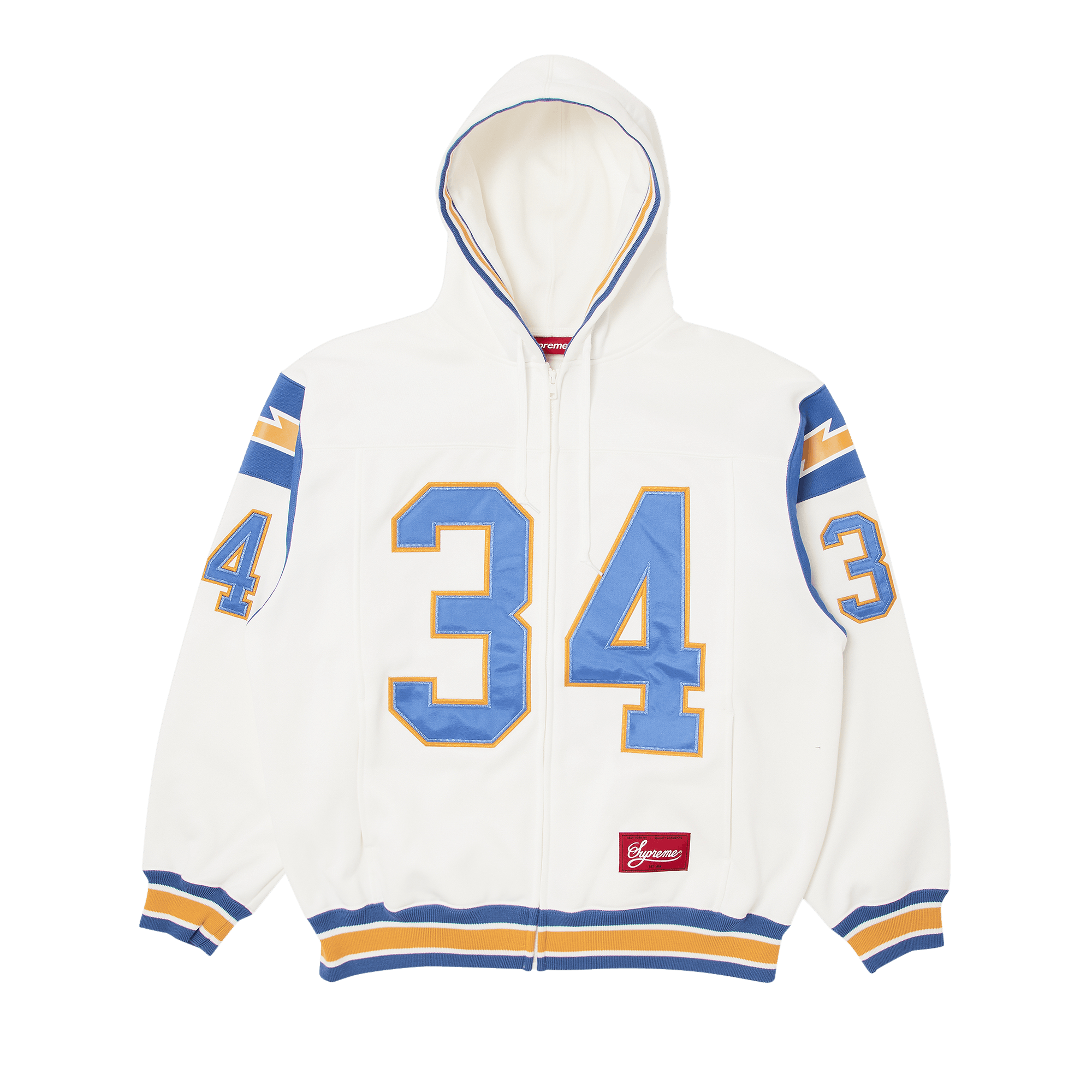Supreme Football Zip Up Hooded Sweatshirt 'White'
