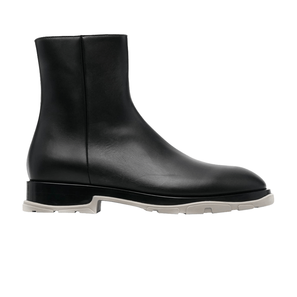 Alexander McQueen Half Leather Boot 'Black Grey'