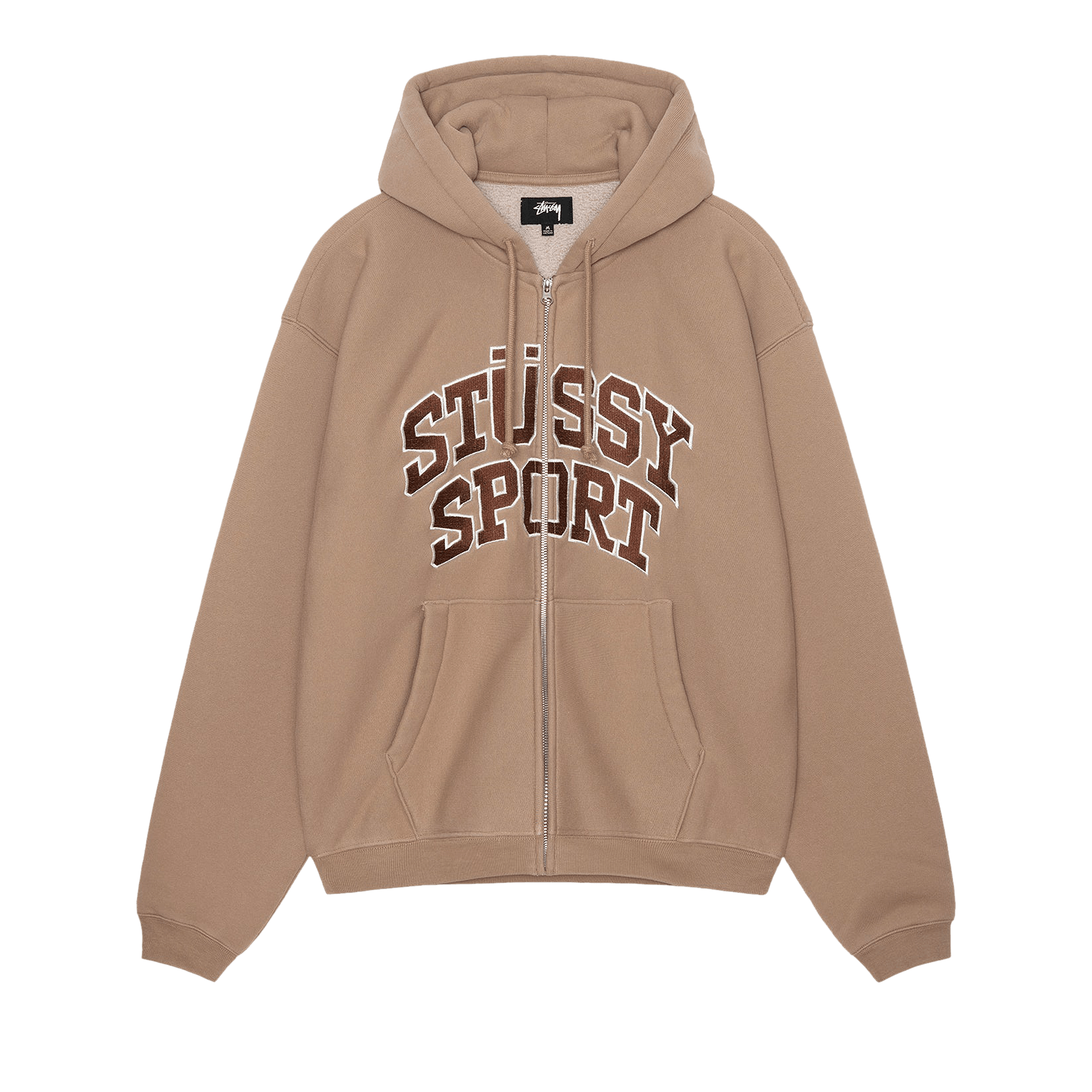 Stussy Sport Zip Hoodie 'Tan'
