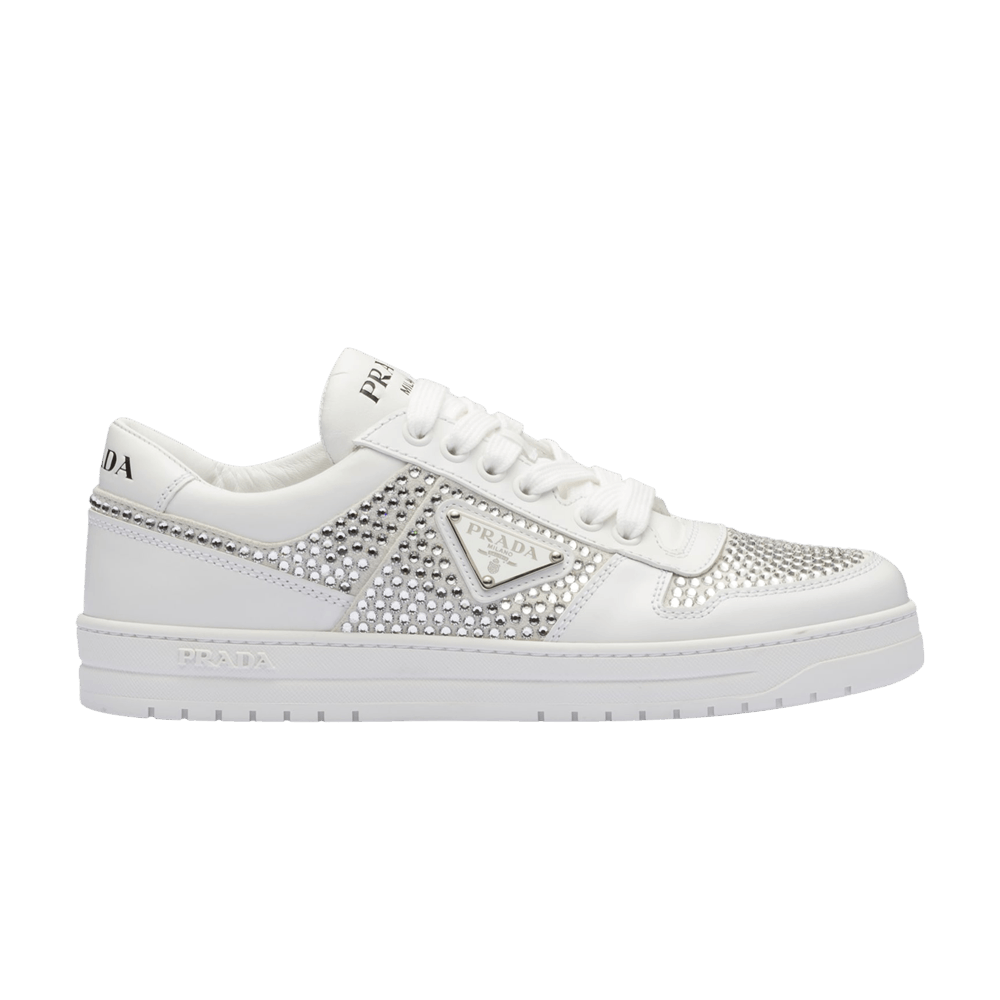 Prada Wmns Leather Sneaker 'Crystals - White'