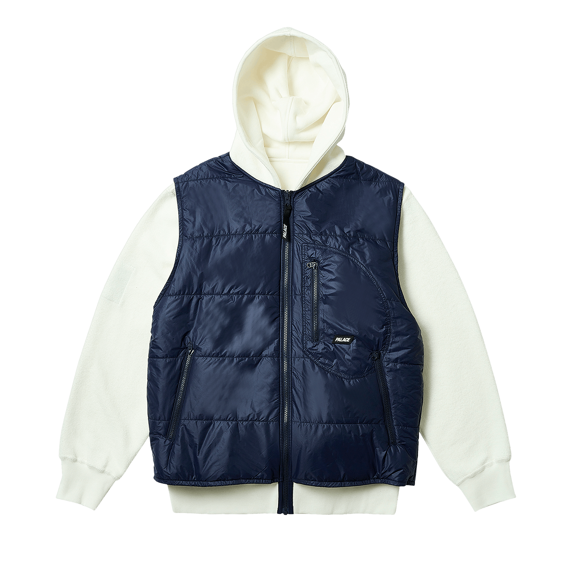 Palace Reversible Vest Hood 'Soft White'
