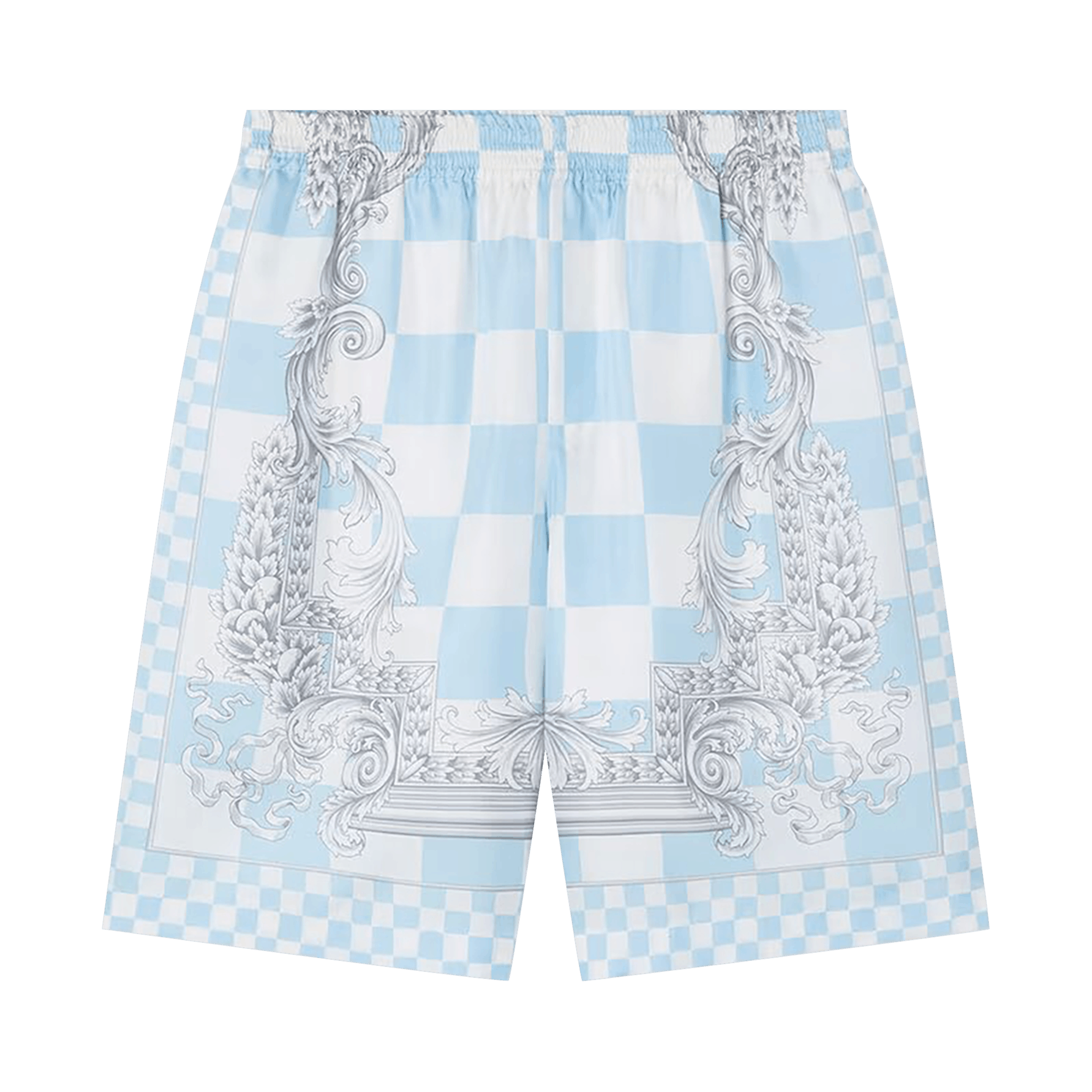 Versace Medusa Print Shorts 'Pastel Blue/White/Silver'