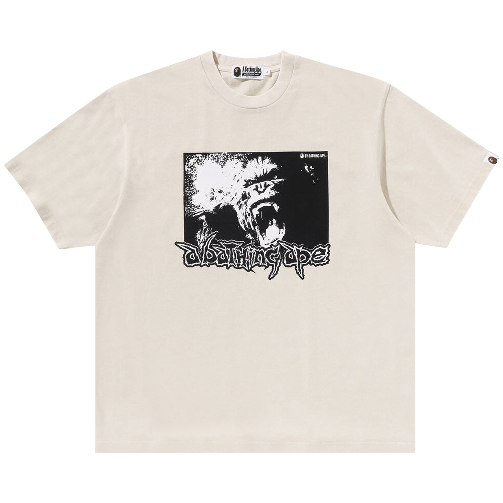 BAPE Mad Ape Graphic Acid Wash Relaxed Fit Tee 'Ivory'