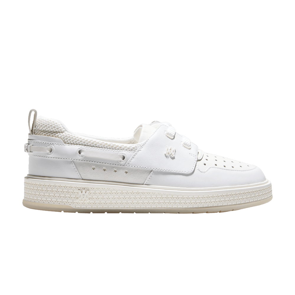 【AMIRI】男性 MA BOAT SHOE スニーカー AMFOLU1001-410 NAVY Amiri Men's Leather Boat Shoes - Navy White - Size 11