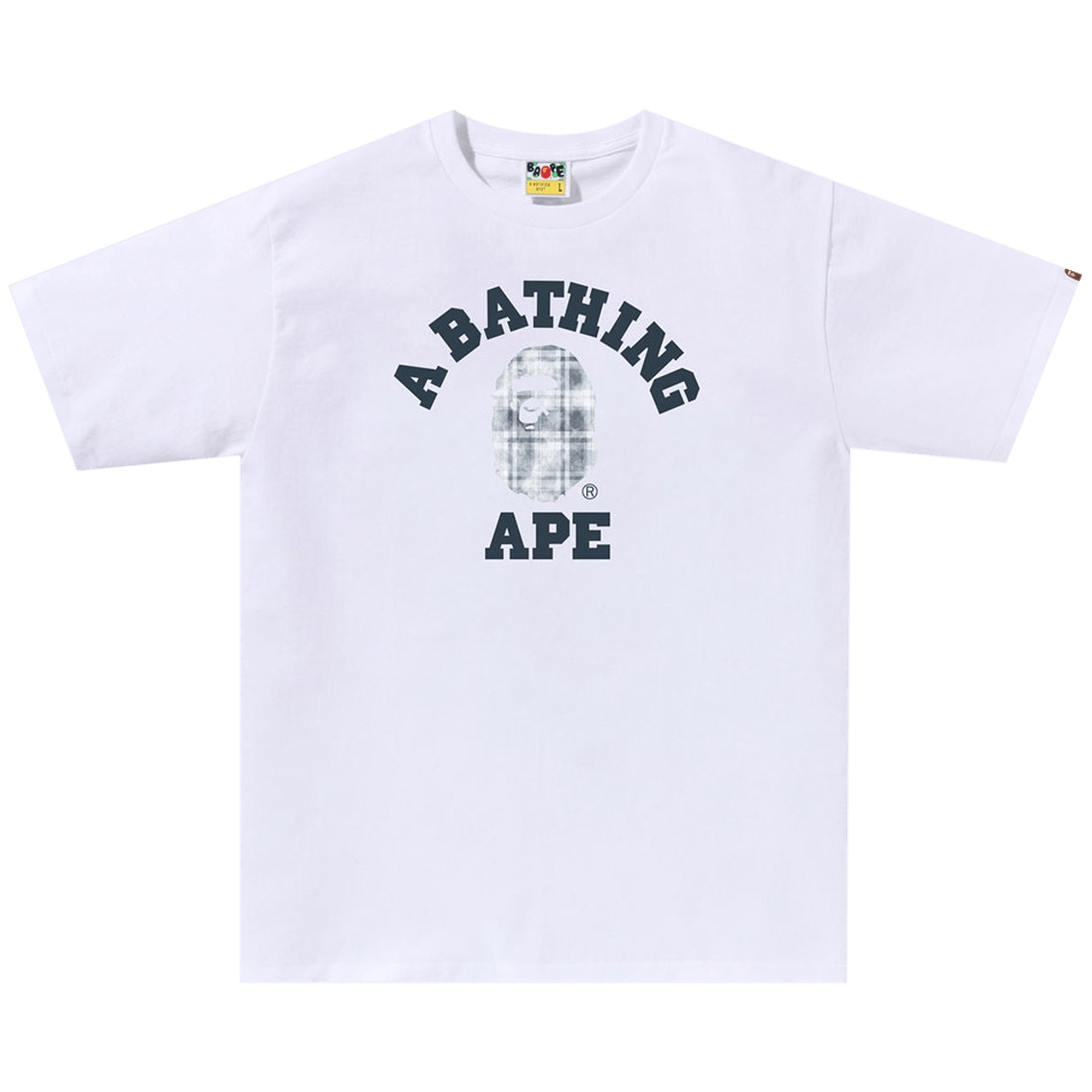 BAPE Bleach Check College Tee 'White'