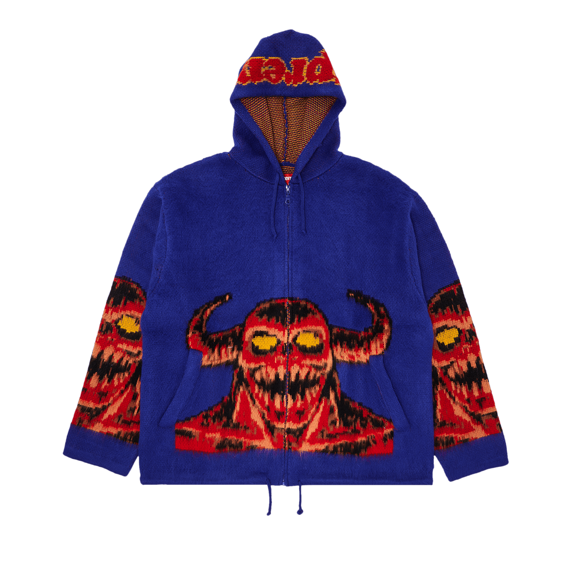 Supreme x Toy Machine Zip Up Hooded Sweatshirt 'Blue'