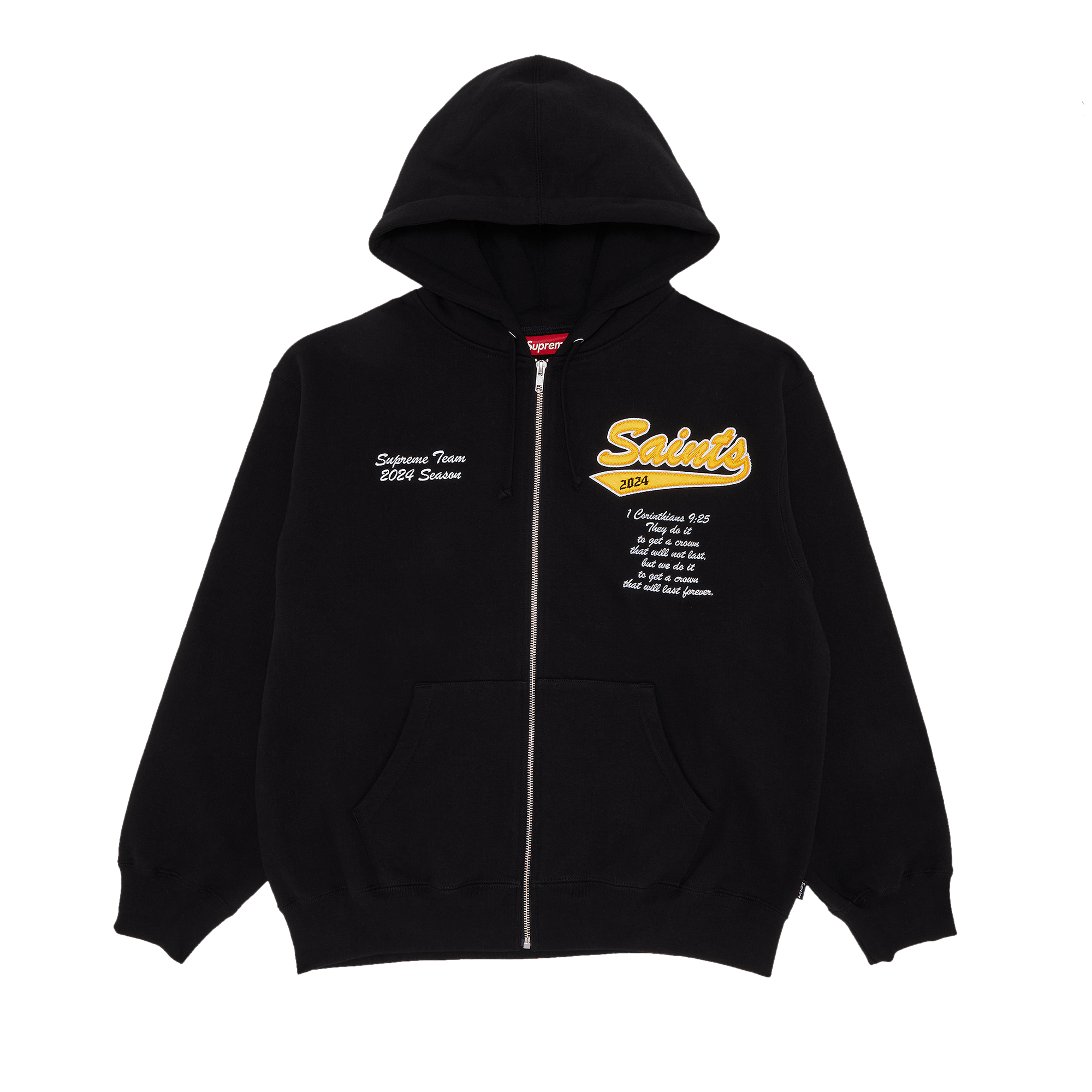 Supreme Salvation Zip Up Hooded Sweatshirt 'Black'