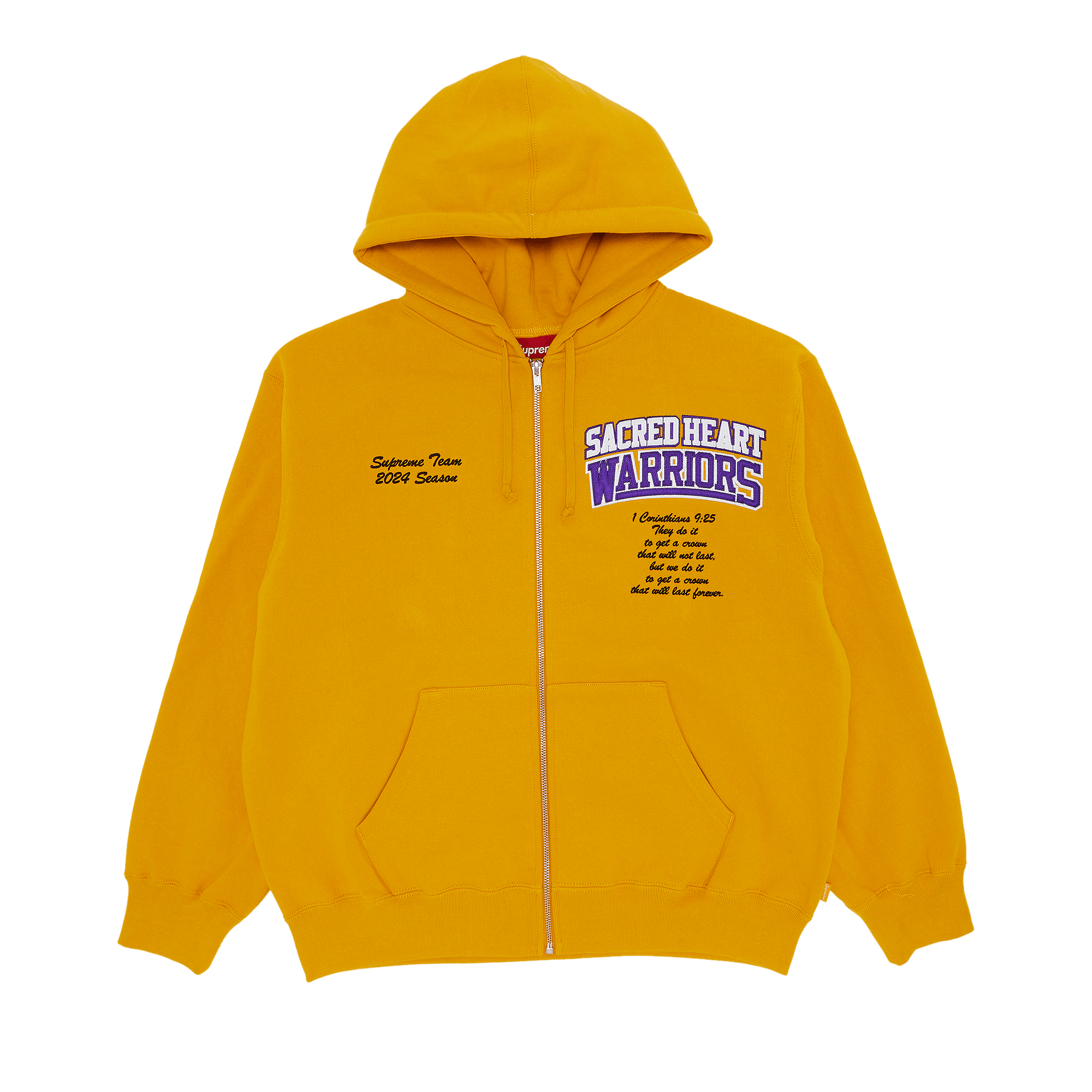 Supreme Salvation Zip Up Hooded Sweatshirt 'Gold'