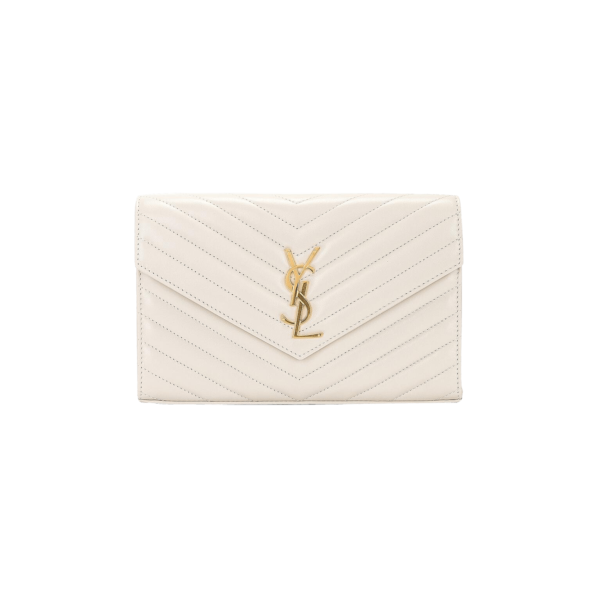 Saint Laurent Cassandre Chain Wallet 'Blanc Vintage'