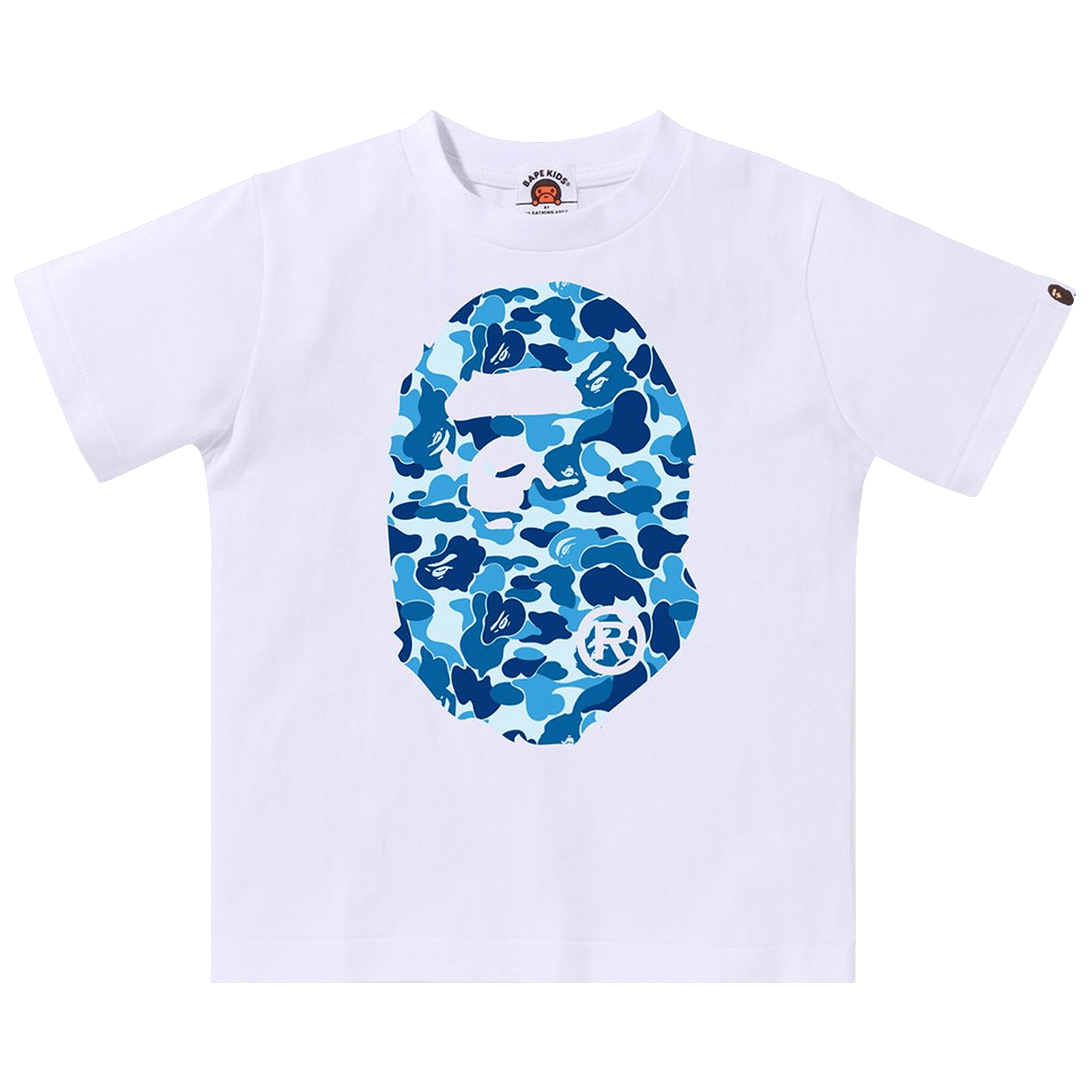 BAPE Kids ABC Camo Big Ape Head Tee 'White/Blue'