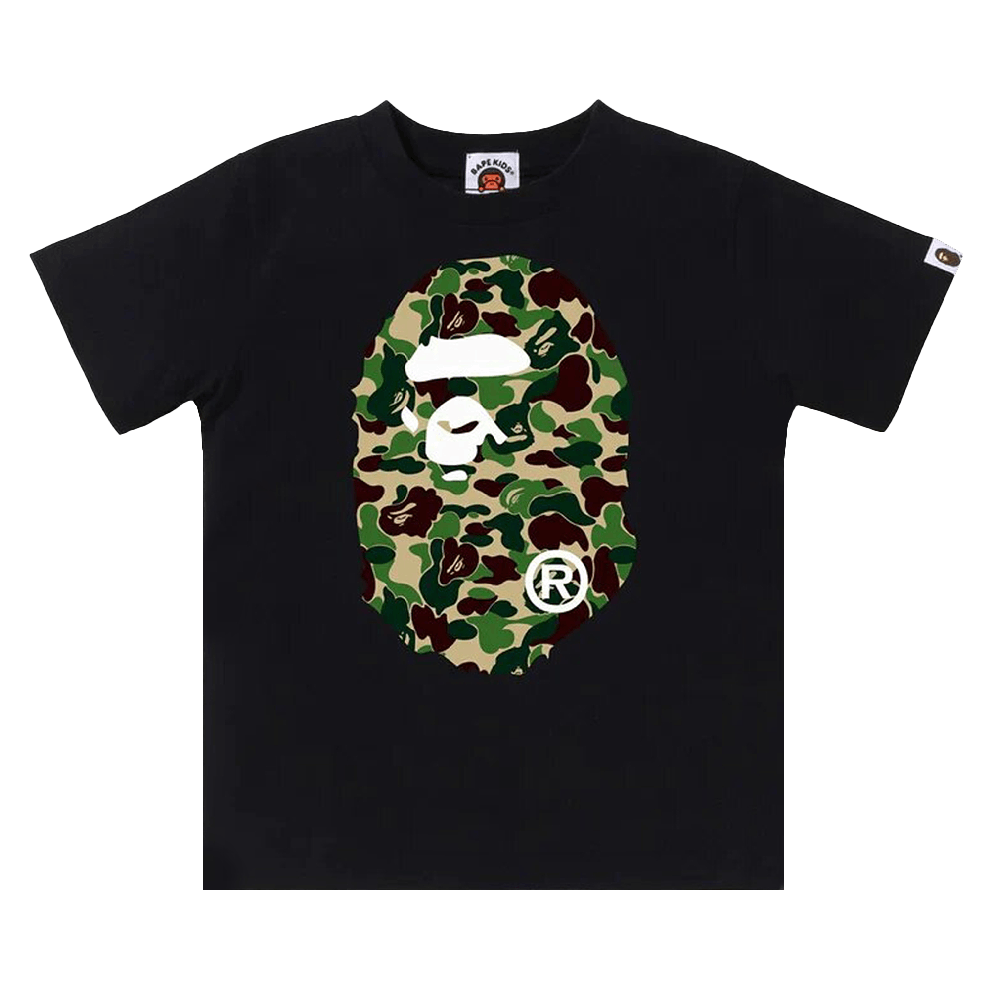 BAPE Kids ABC Camo Big Ape Head Tee 'Black/Green'