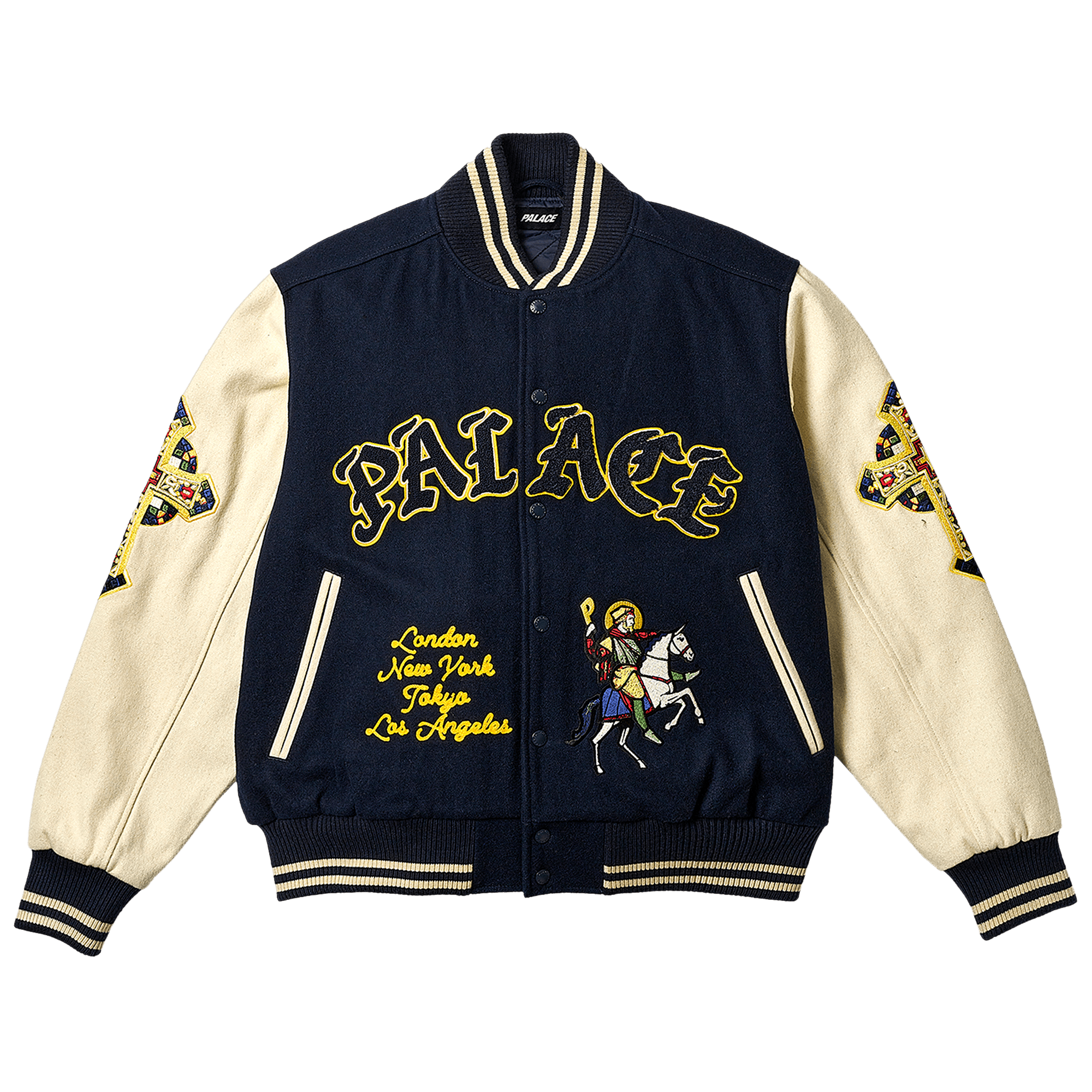 Palace Saints Varsity Jacket 'Navy'