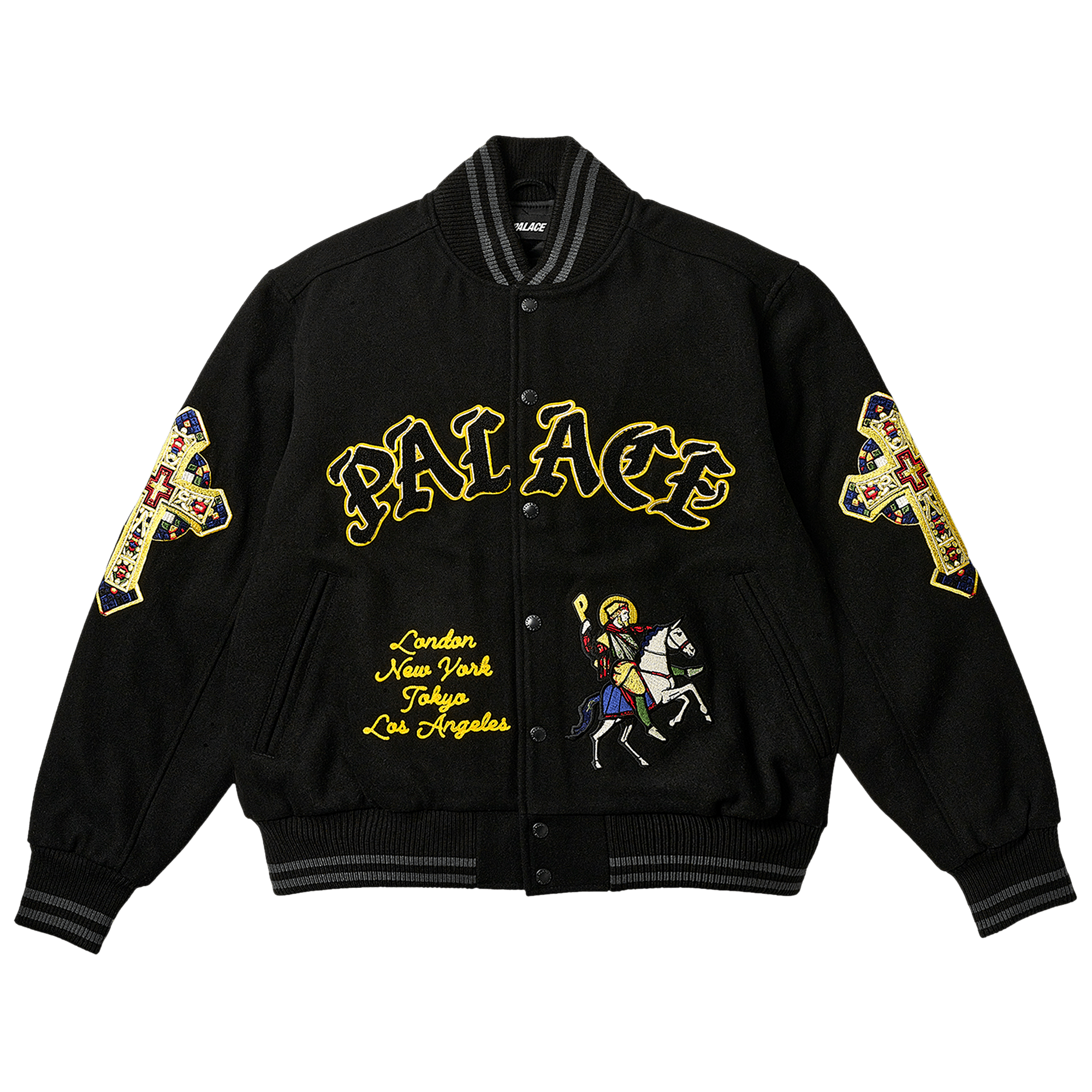 Palace Saints Varsity Jacket 'Black'