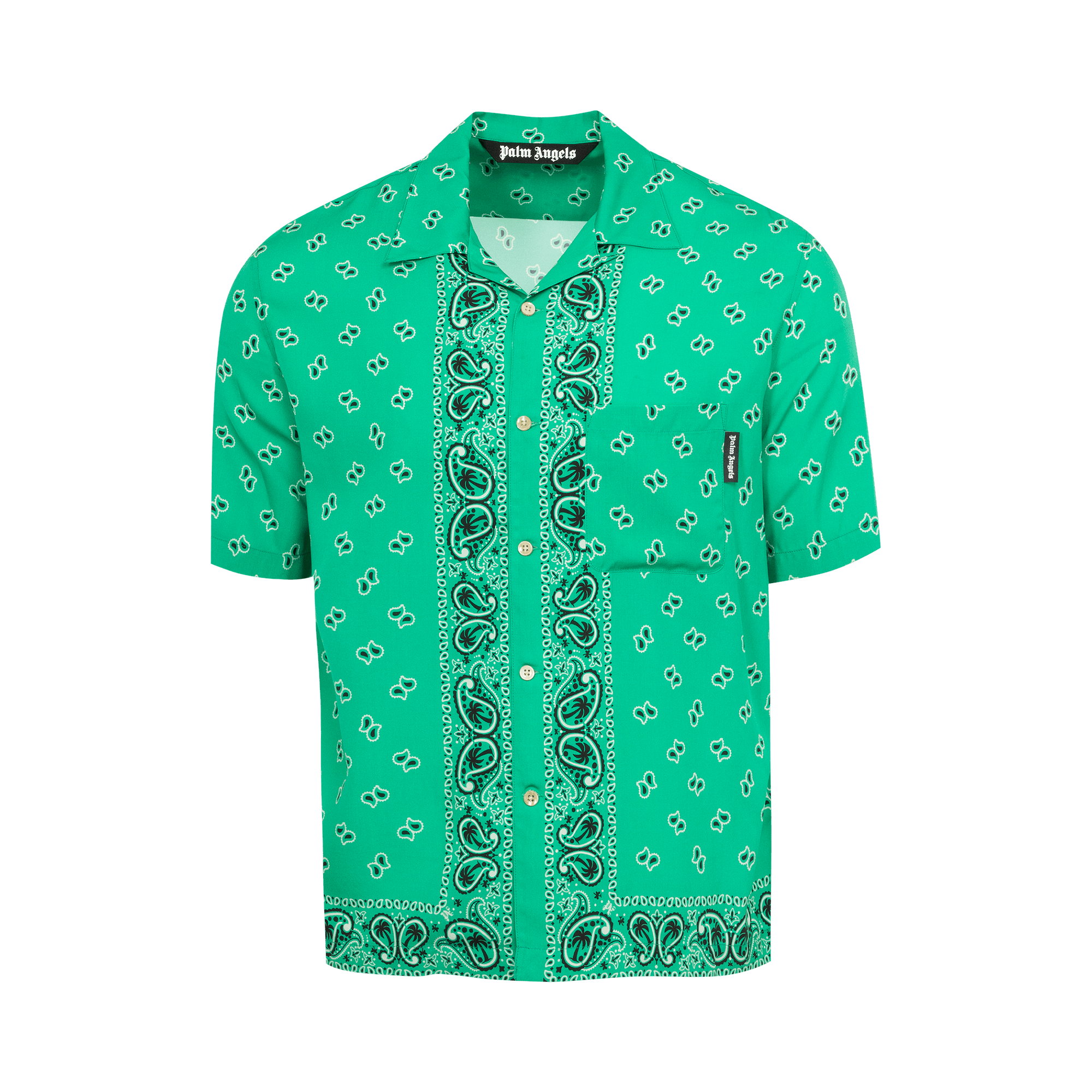 Palm Angels Paisley Bowling Shirt 'Green'