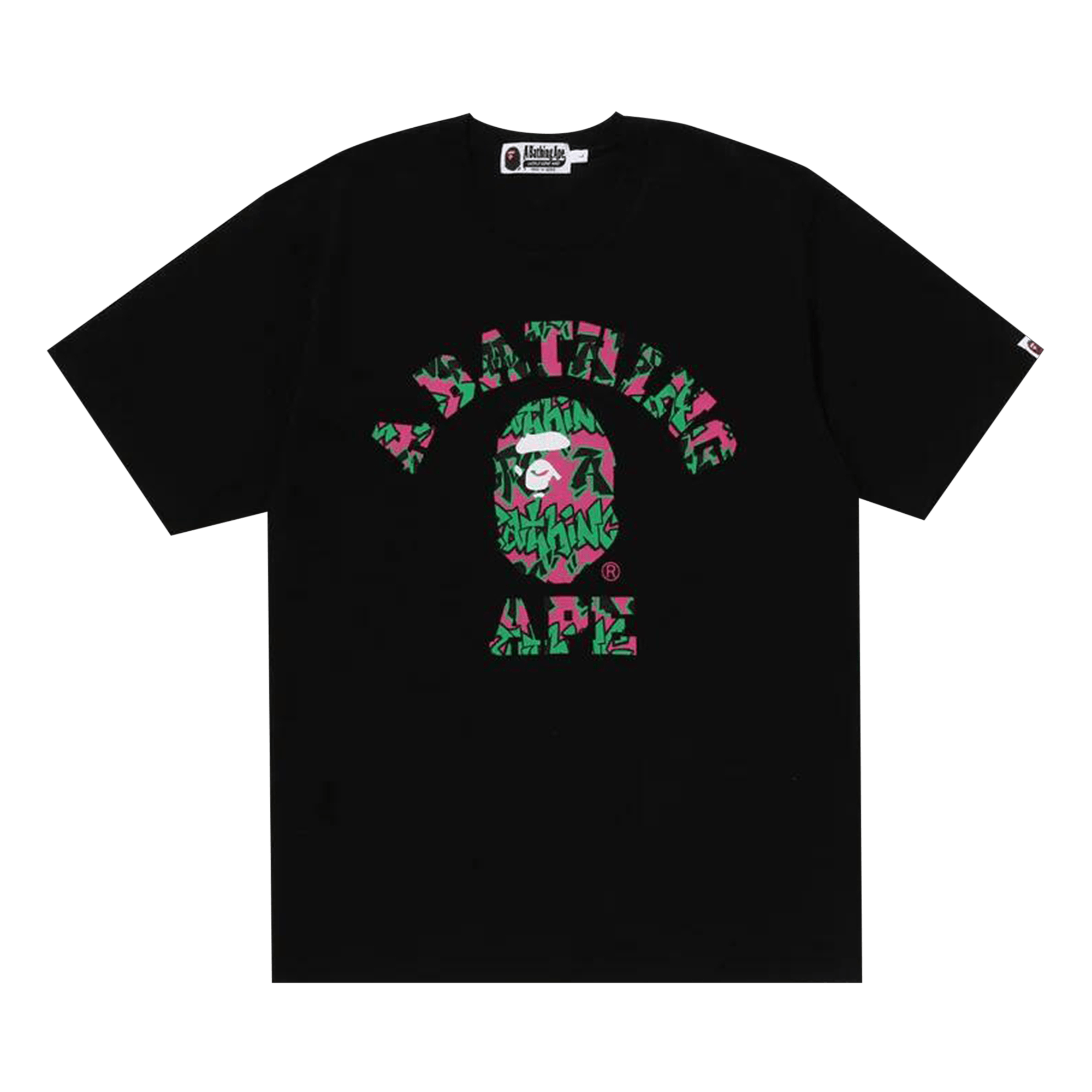 BAPE Graffiti Pattern College Tee 'Black'