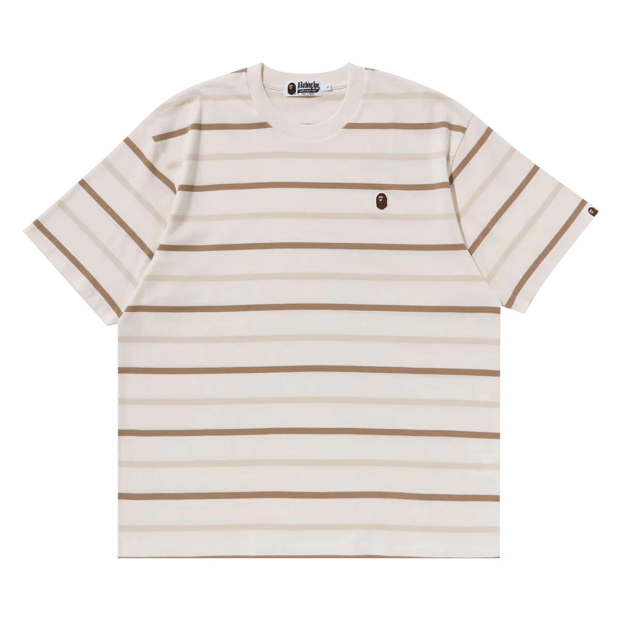 BAPE Ape Head One Point Stripe Tee 'Ivory'