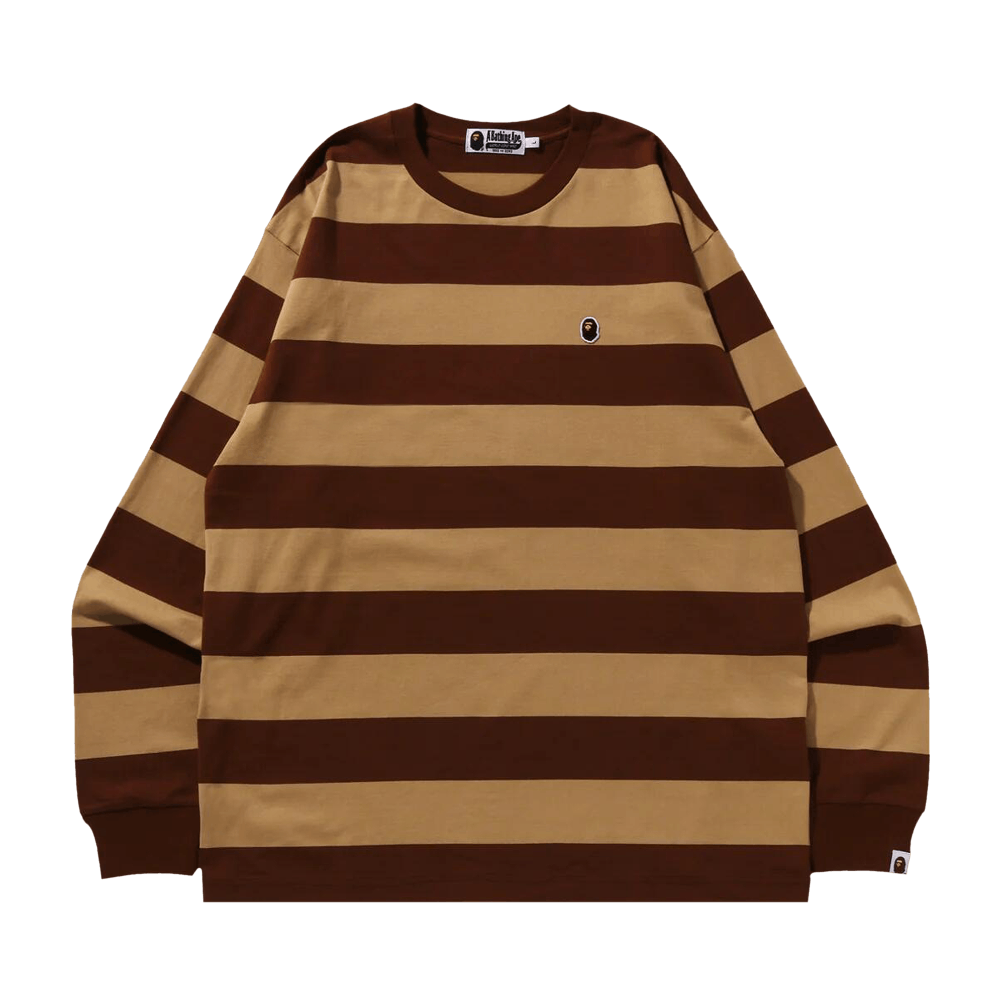 BAPE Ape Head One Point Hoop Long-Sleeve Tee 'Brown'