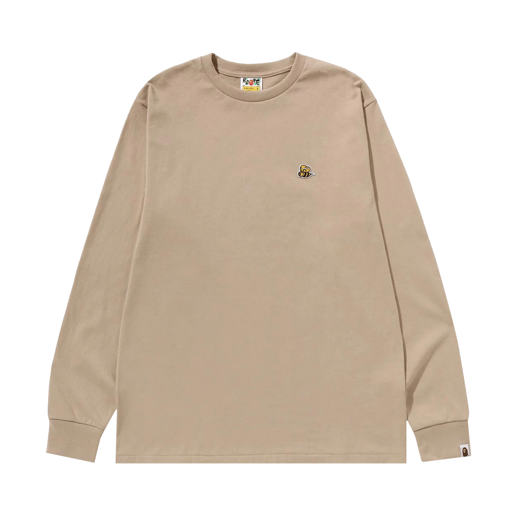 BAPE Bee One Point Long-Sleeve Tee 'Beige'