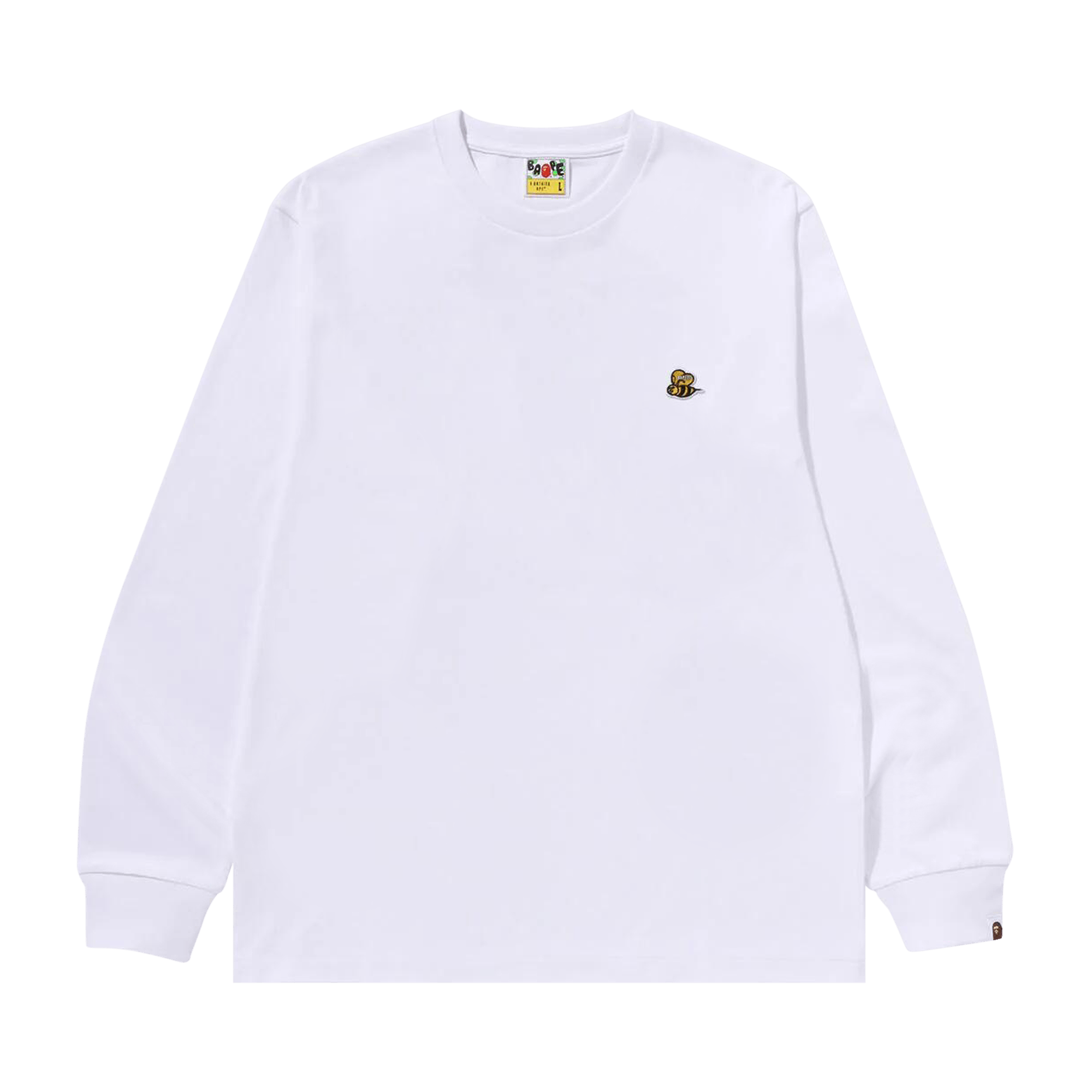 BAPE Bee One Point Long-Sleeve Tee 'White'