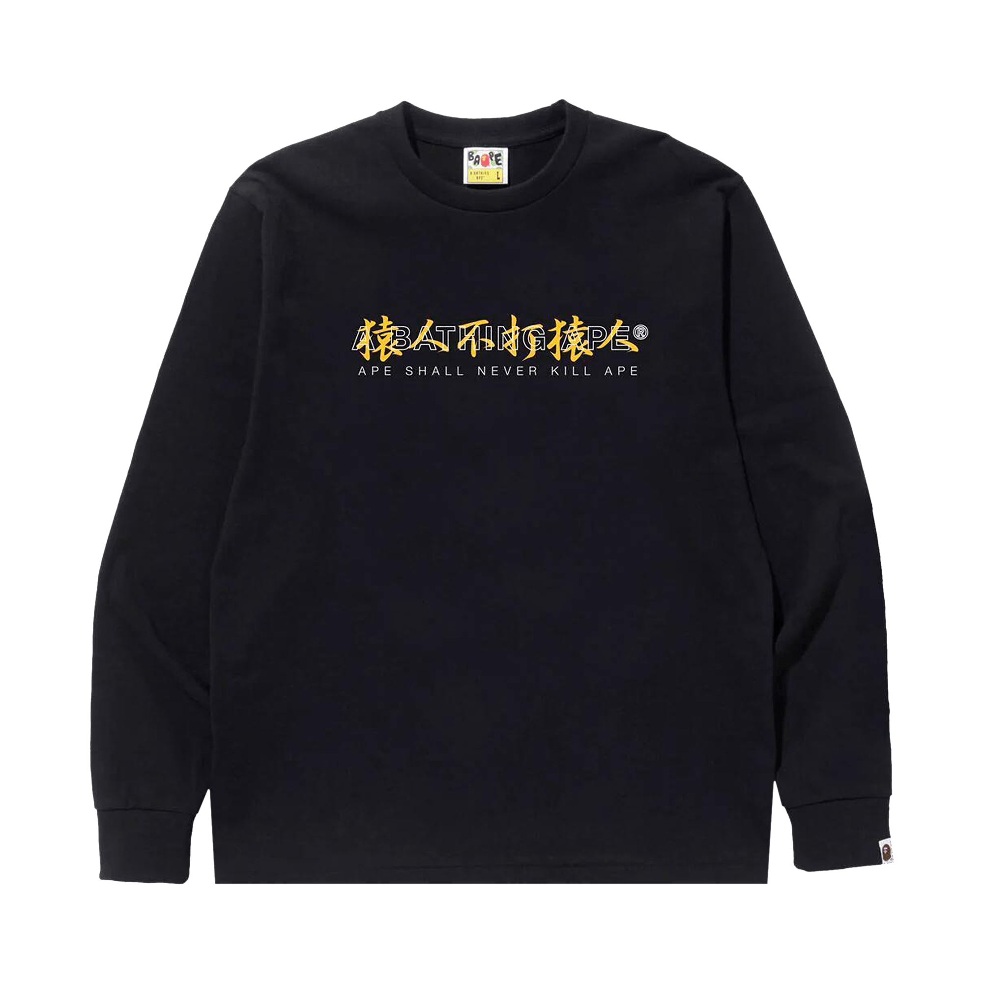 BAPE Kanji Logo Asnka Long-Sleeve Tee 'Black'