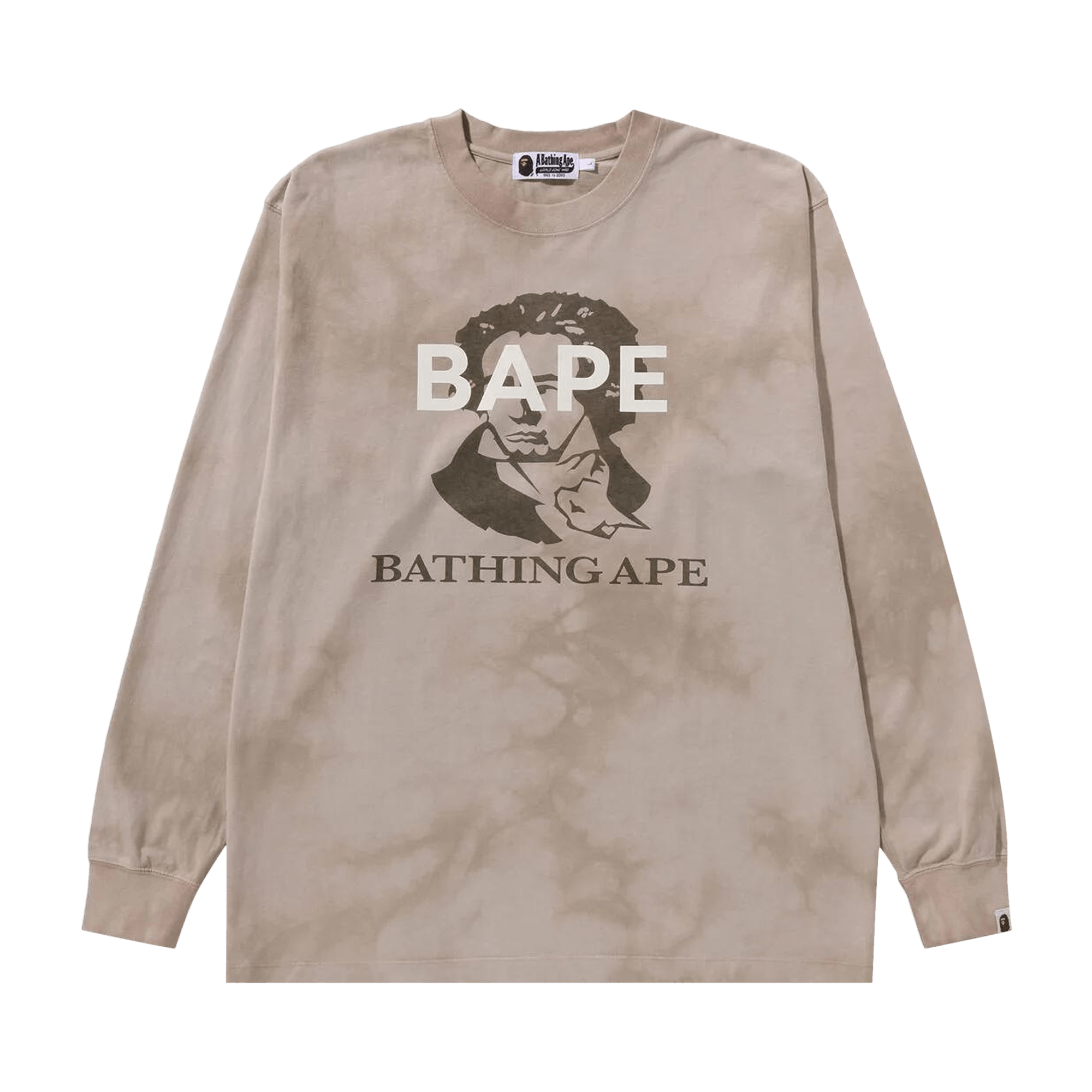 BAPE Tie Dye Bathing Ape Long-Sleeve Tee 'Beige'