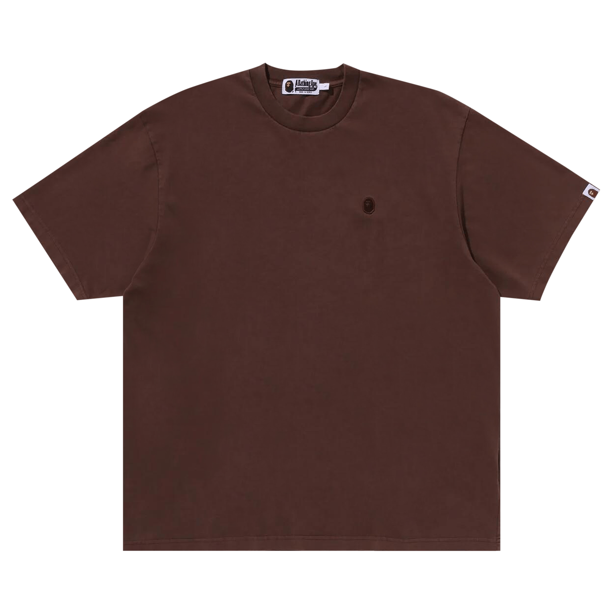 BAPE Ape Head One Point Garment Dyed Relaxed Fit Tee 'Brown'