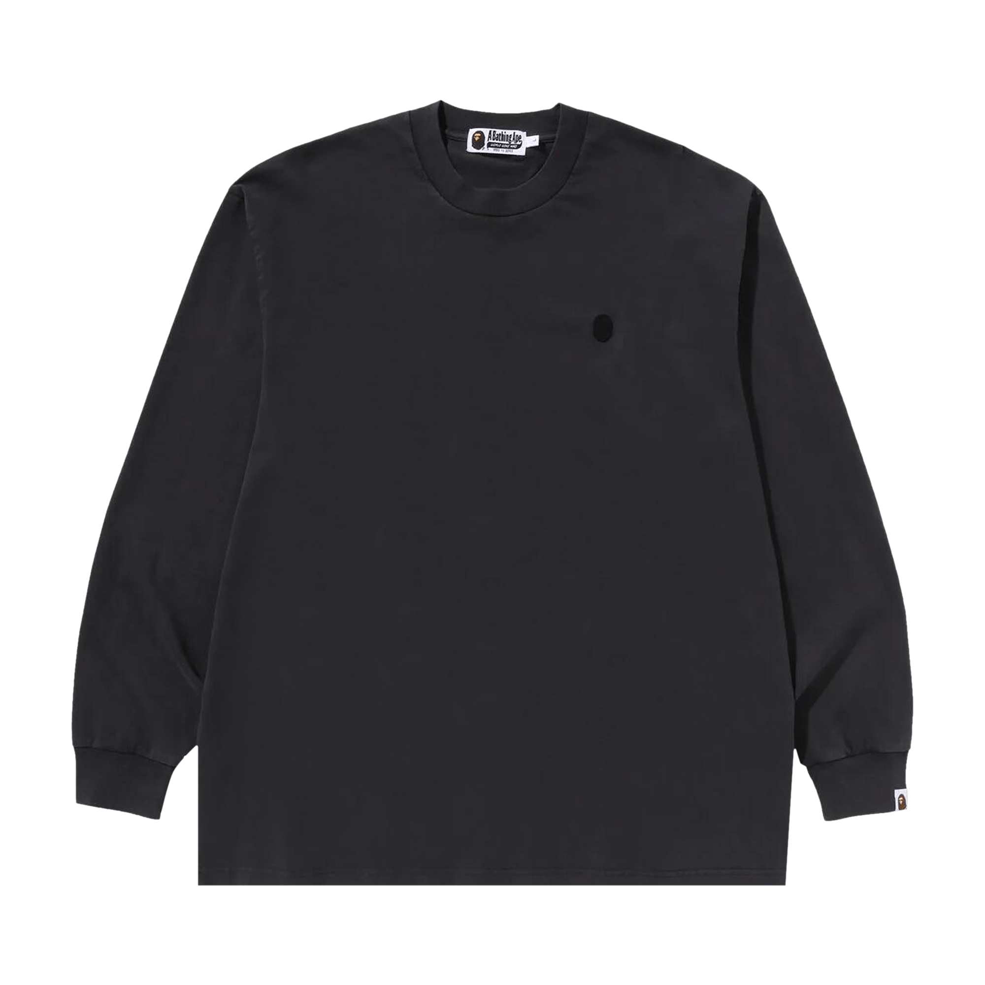 BAPE Ape Head One Point Garment Dyed Long-Sleeve Tee 'Black'
