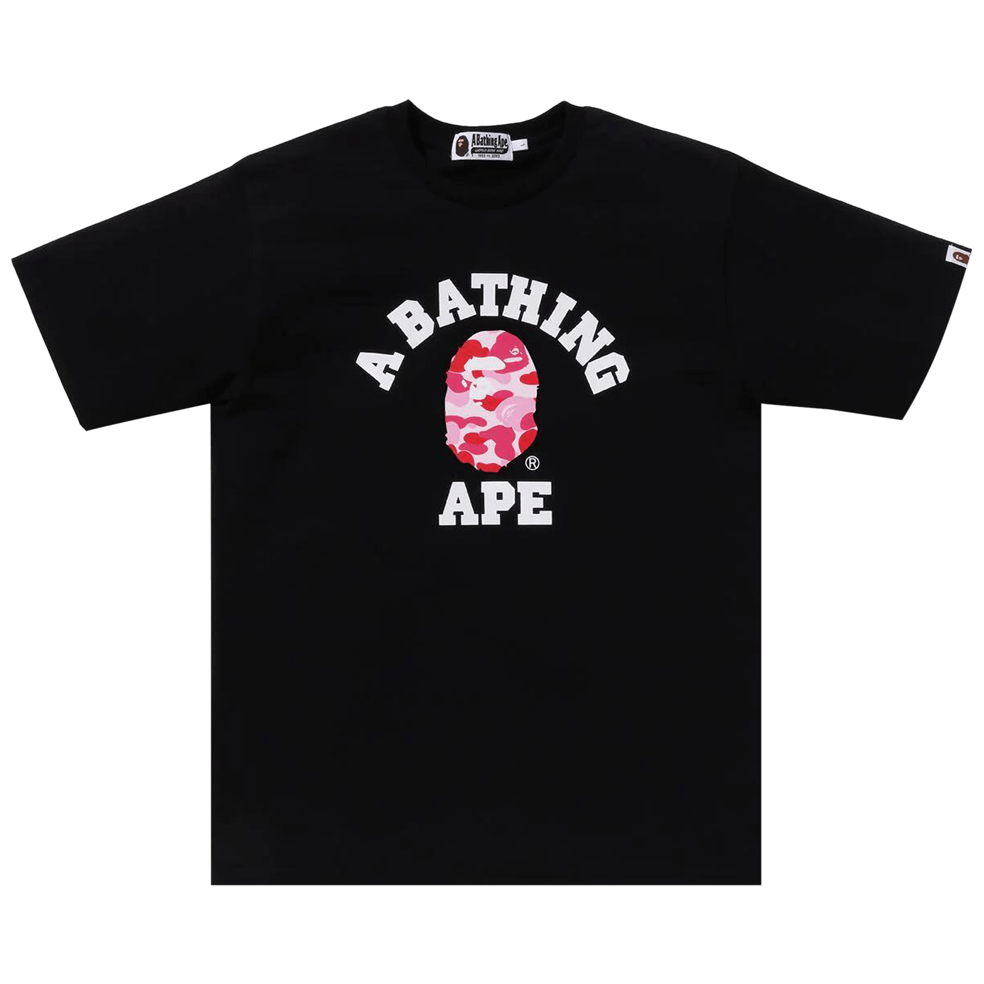 BAPE ABC Camo College Organic Tee 'Black/Pink'
