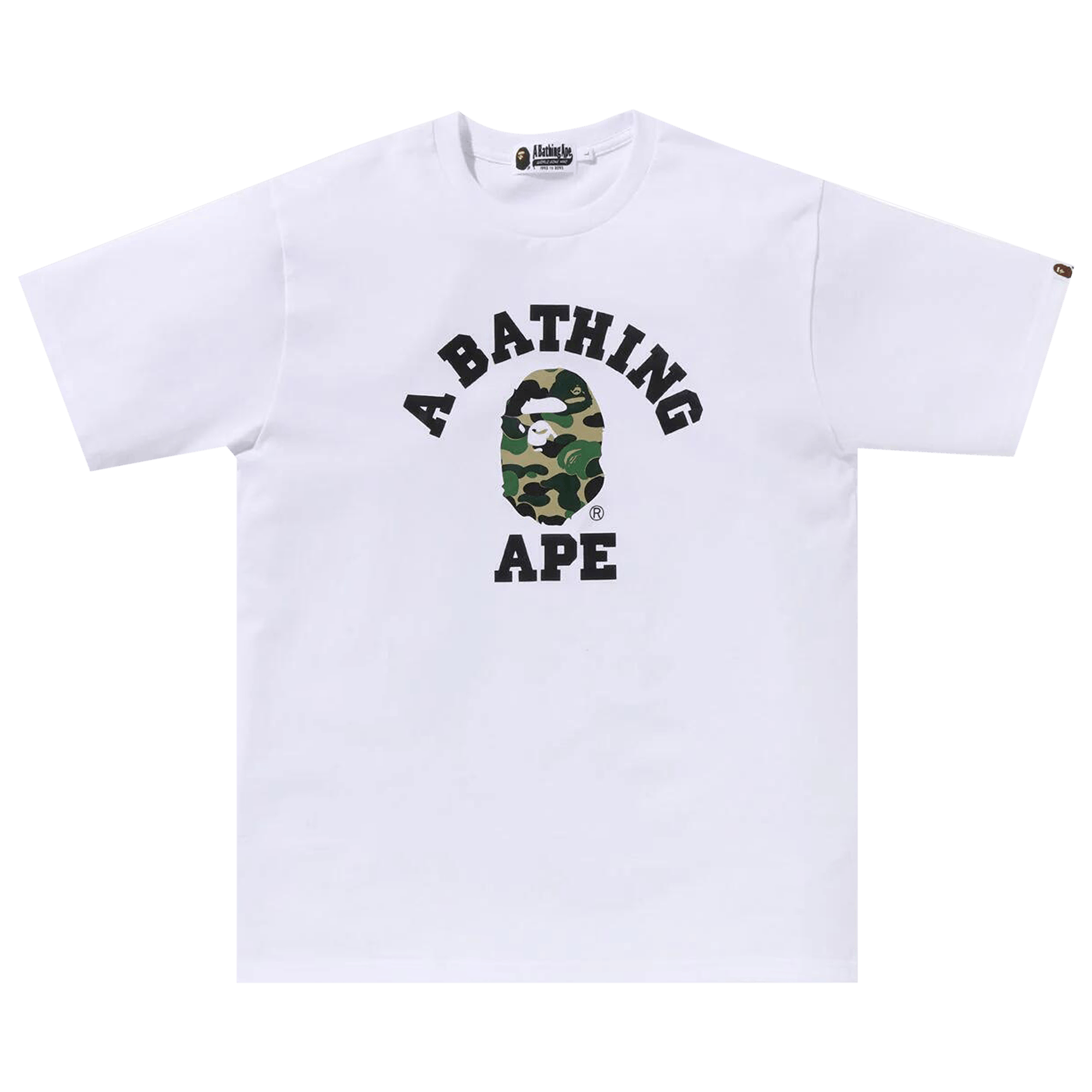 BAPE ABC Camo College Organic Tee 'White/Green'