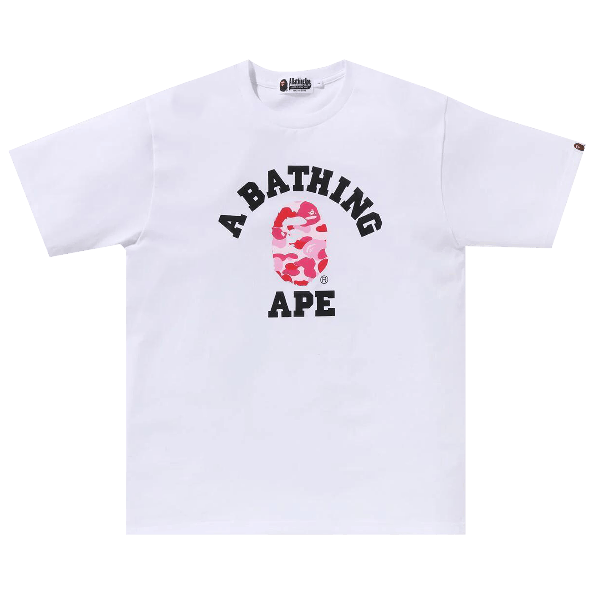 BAPE ABC Camo College Organic Tee 'White/Pink'