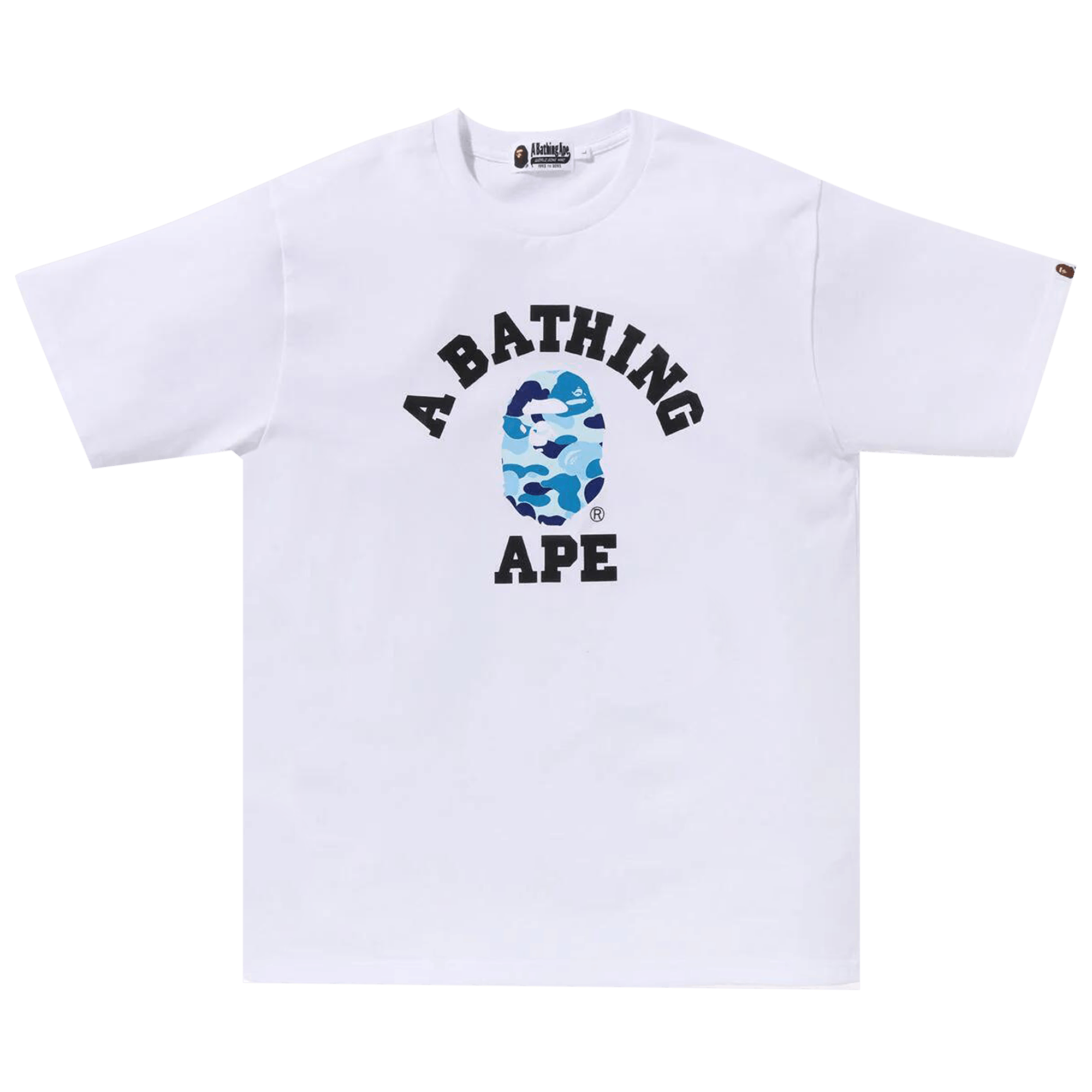 BAPE ABC Camo College Organic Tee 'White/Blue'