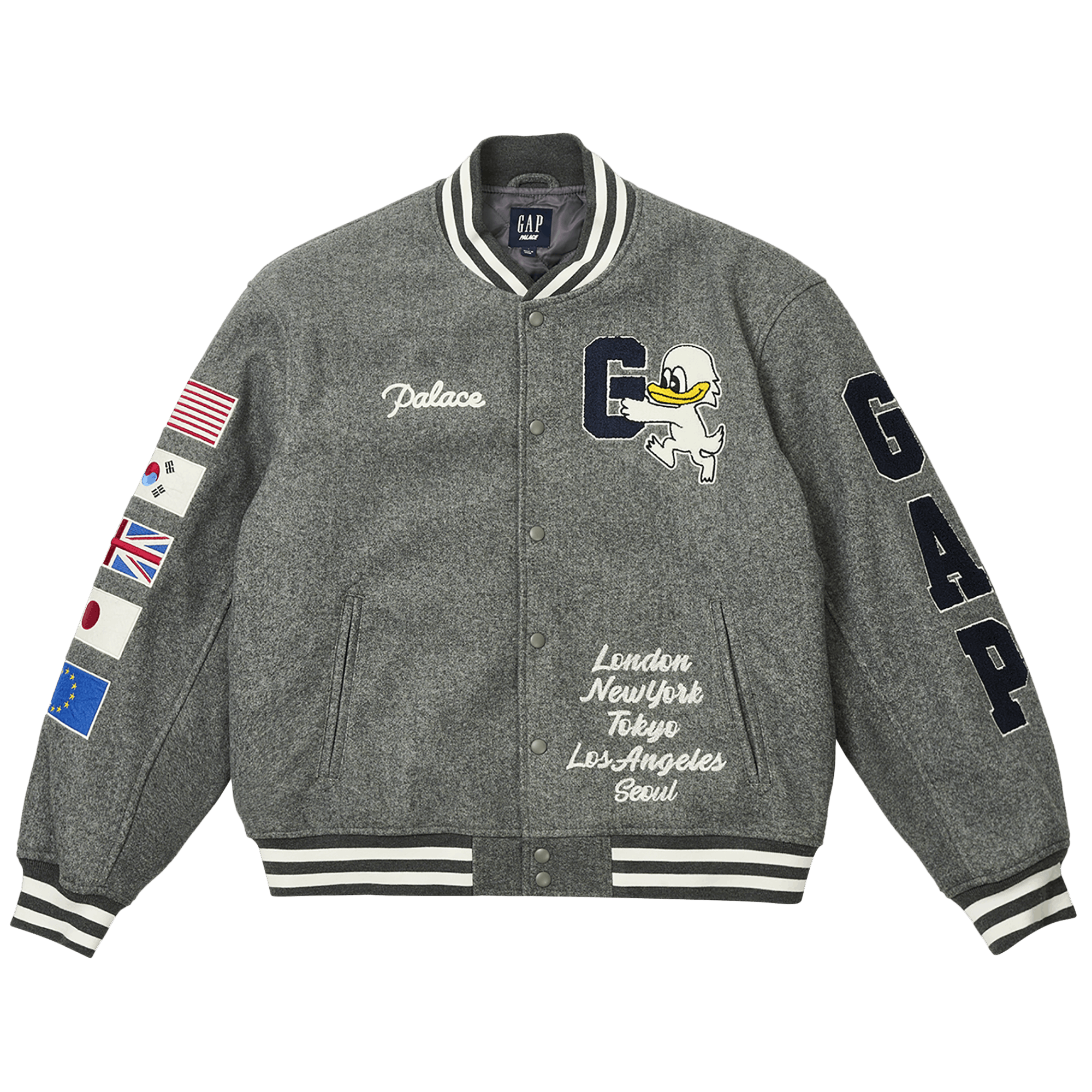 Palace x Gap Varsity Jacket 'Grey'