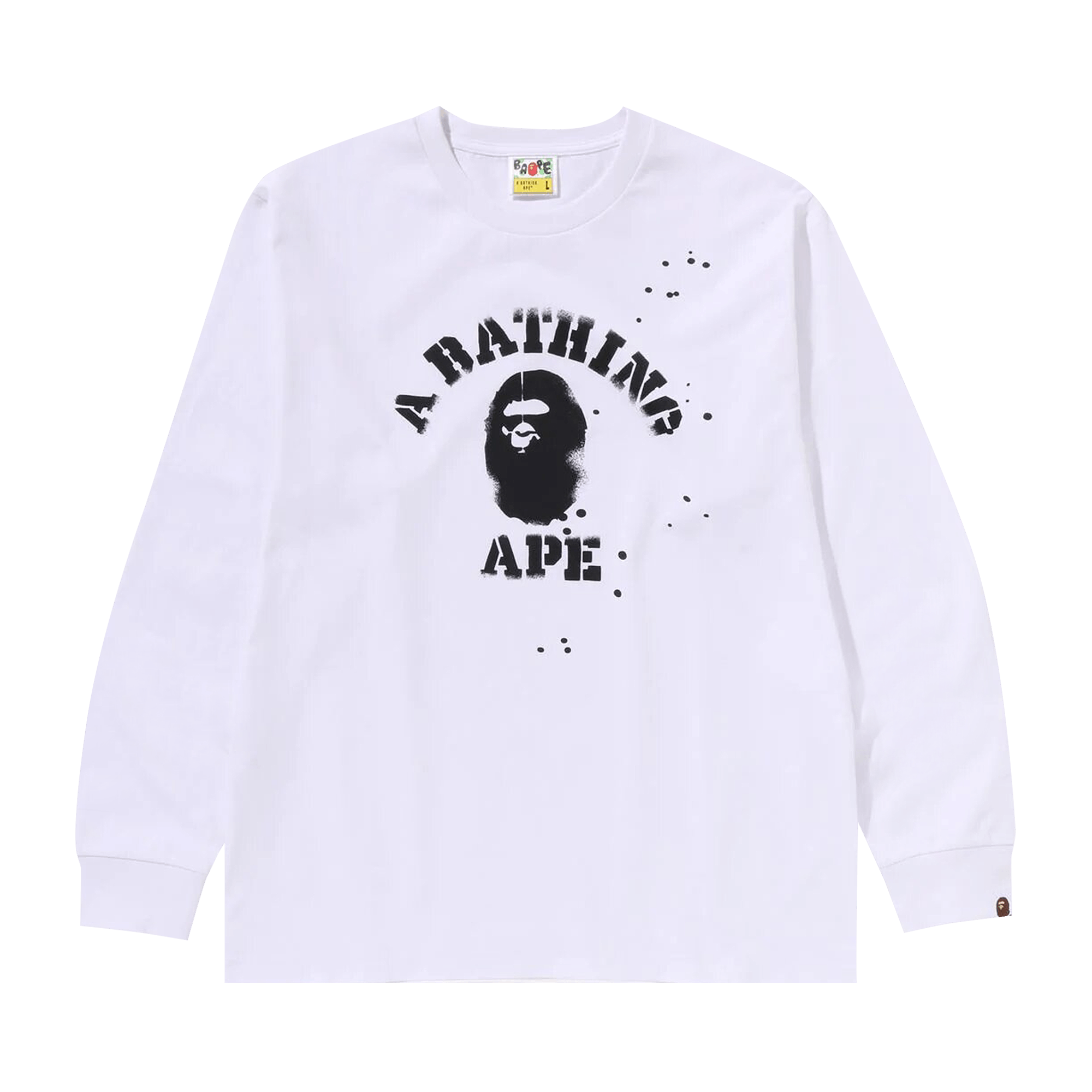 BAPE x Joshua Vibes College Long-Sleeve Tee 'White'