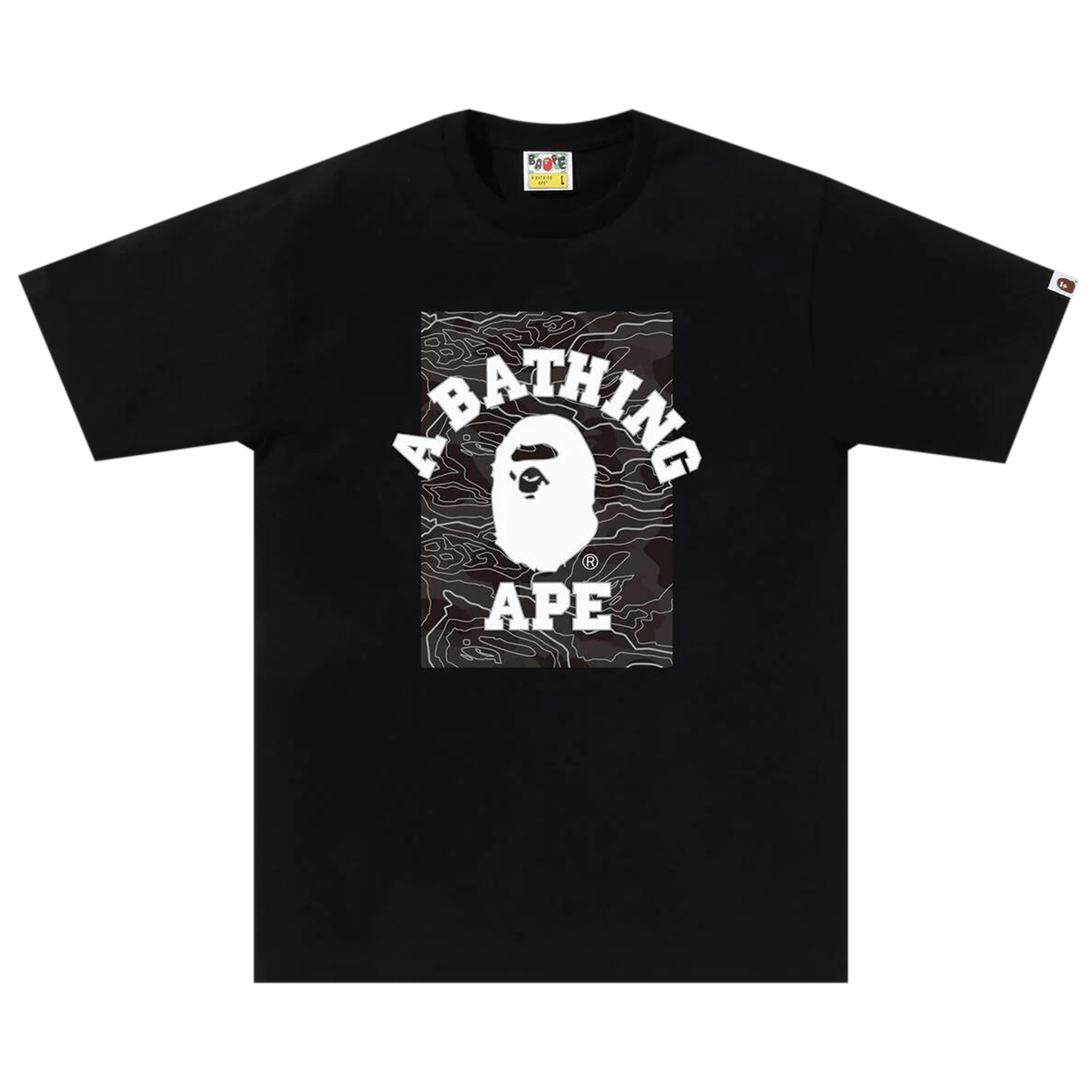 BAPE Layered Line Camo On College Tee 'Black/Black'