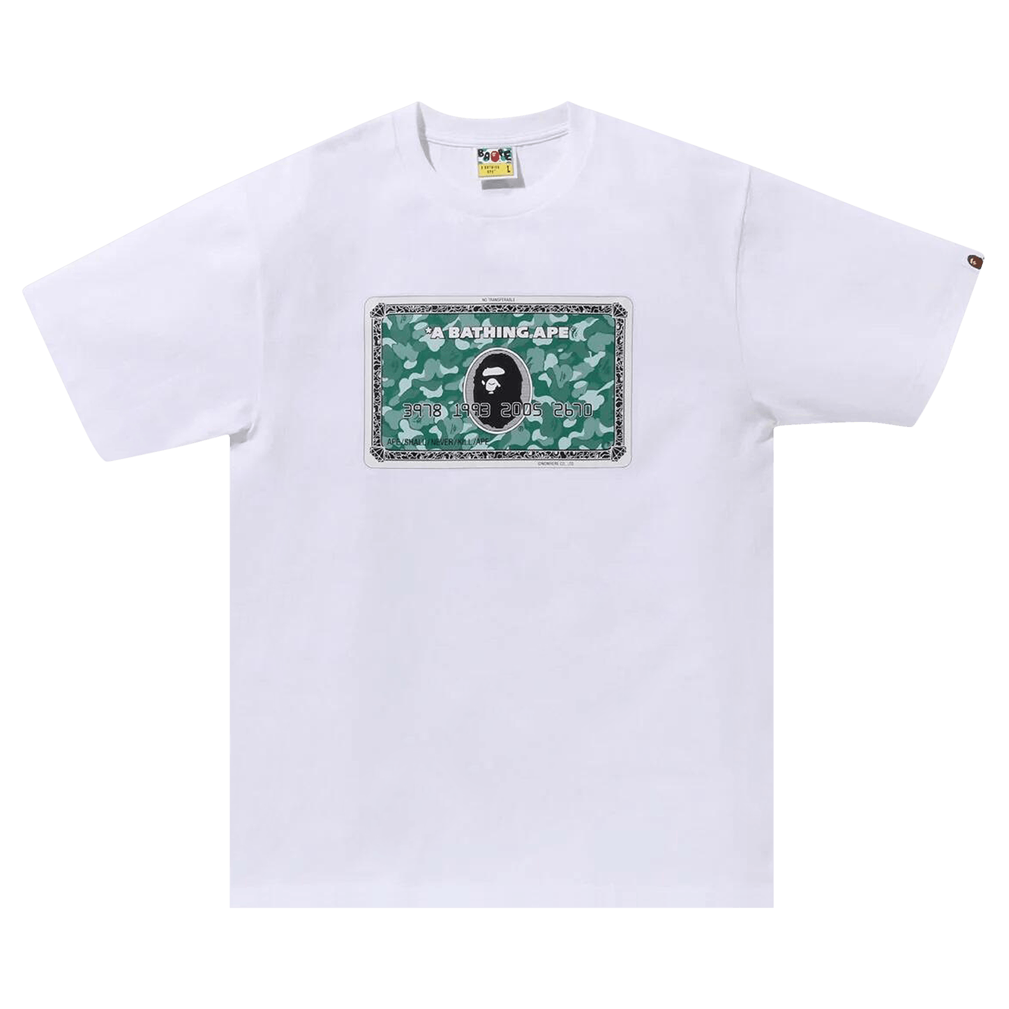 BAPE Card Tee 'White/Green'